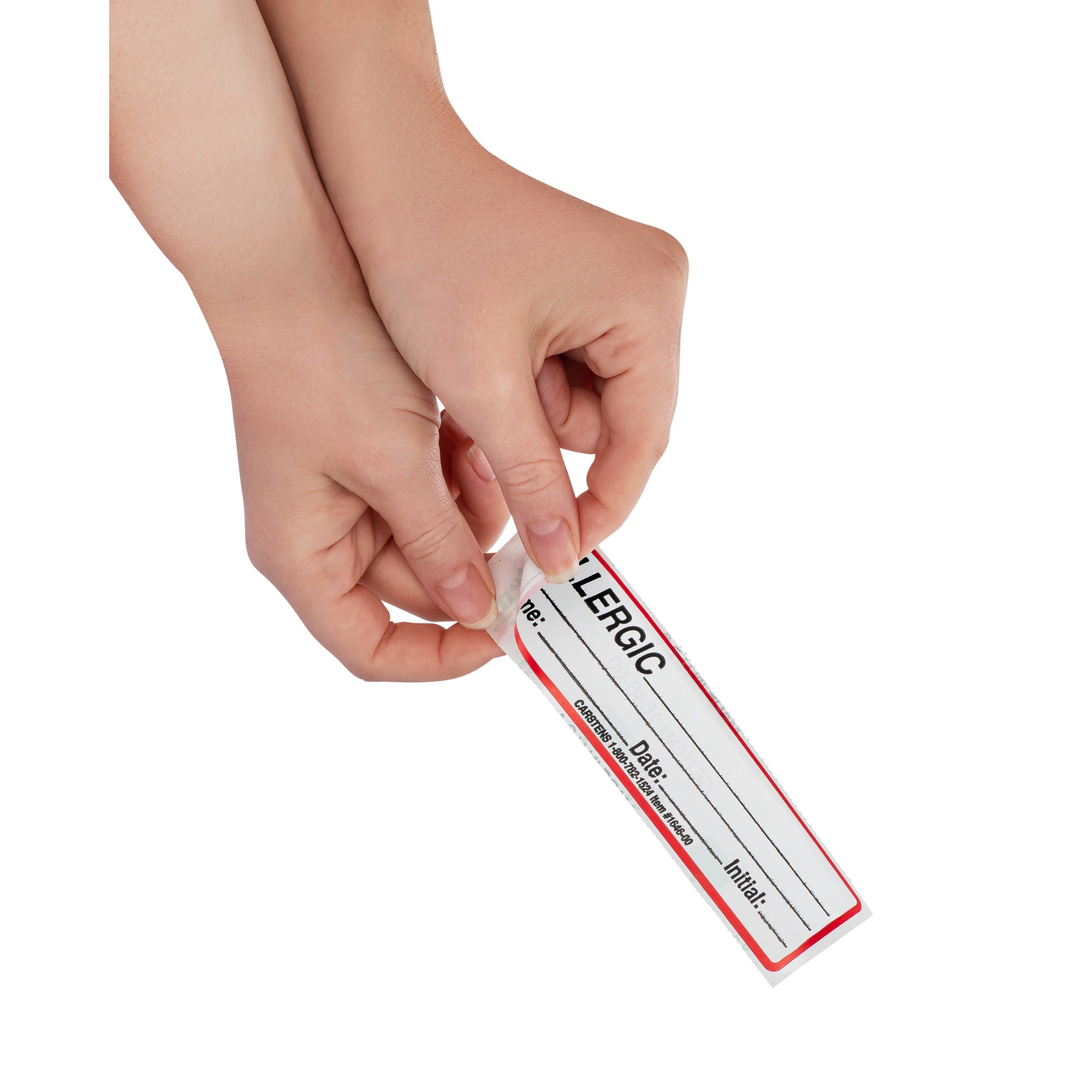 Allergic with Signature Line Alert and Instruction Labels, White, W5.375" x H1.375" (Roll of 200)