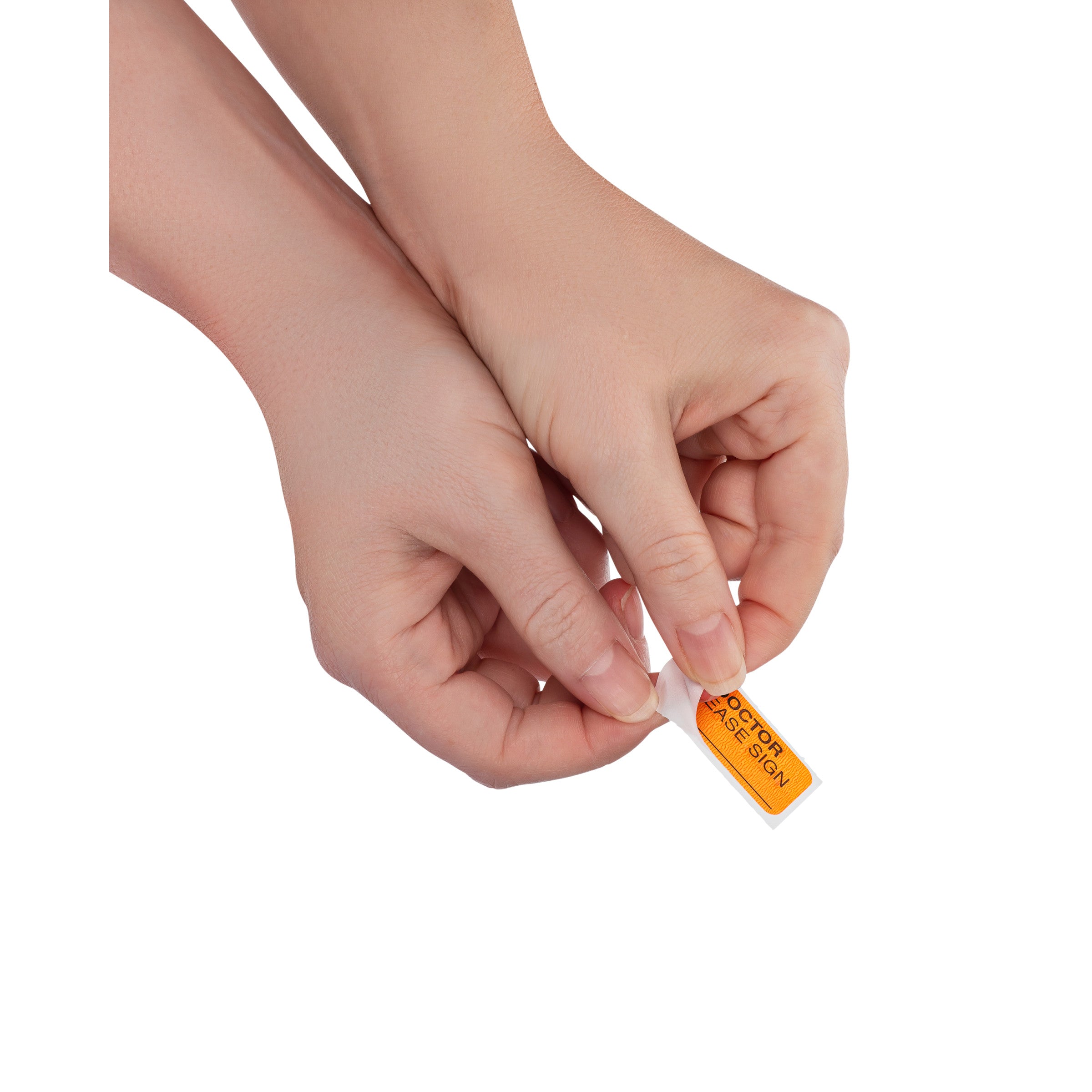 Doctor Please Sign Alert and Instruction Labels, Orange, W1.5" x H.75" (Roll of 100)