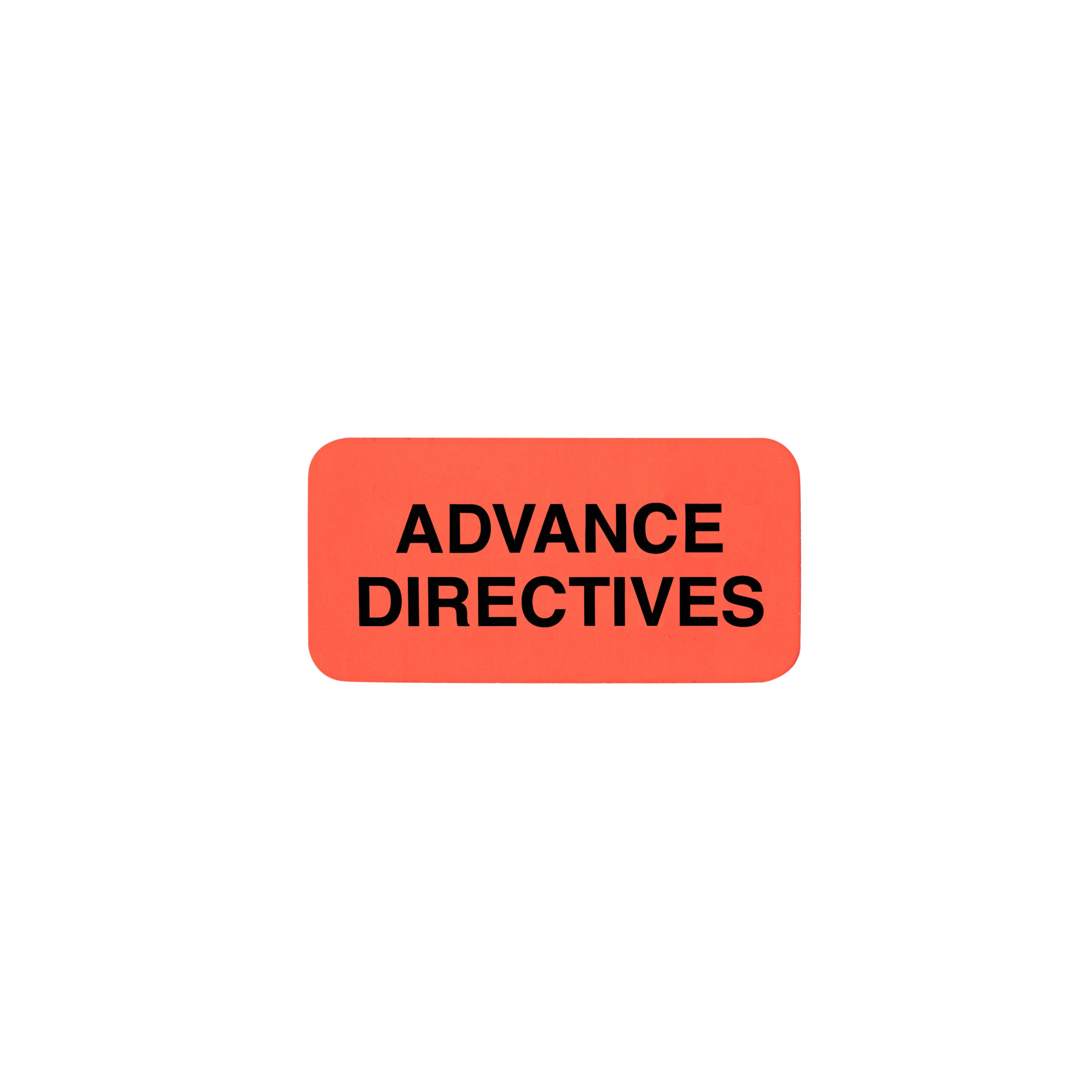 Advance Directives Alert and Instruction Labels, Red, W1.5" x H.75" (Roll of 100)
