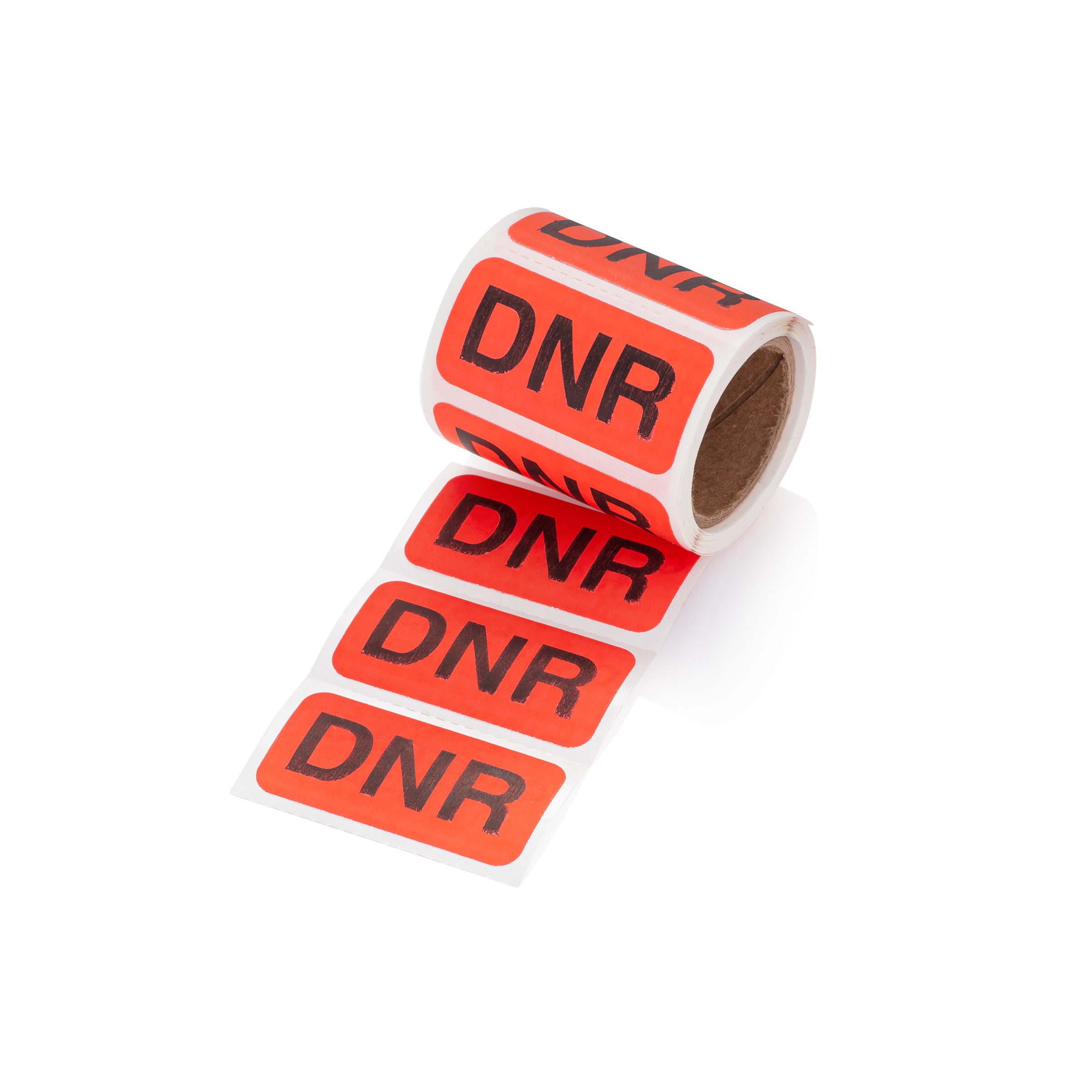 DNR Alert and Instruction Label, Red, W1.5" x H.75" (Roll of 100)