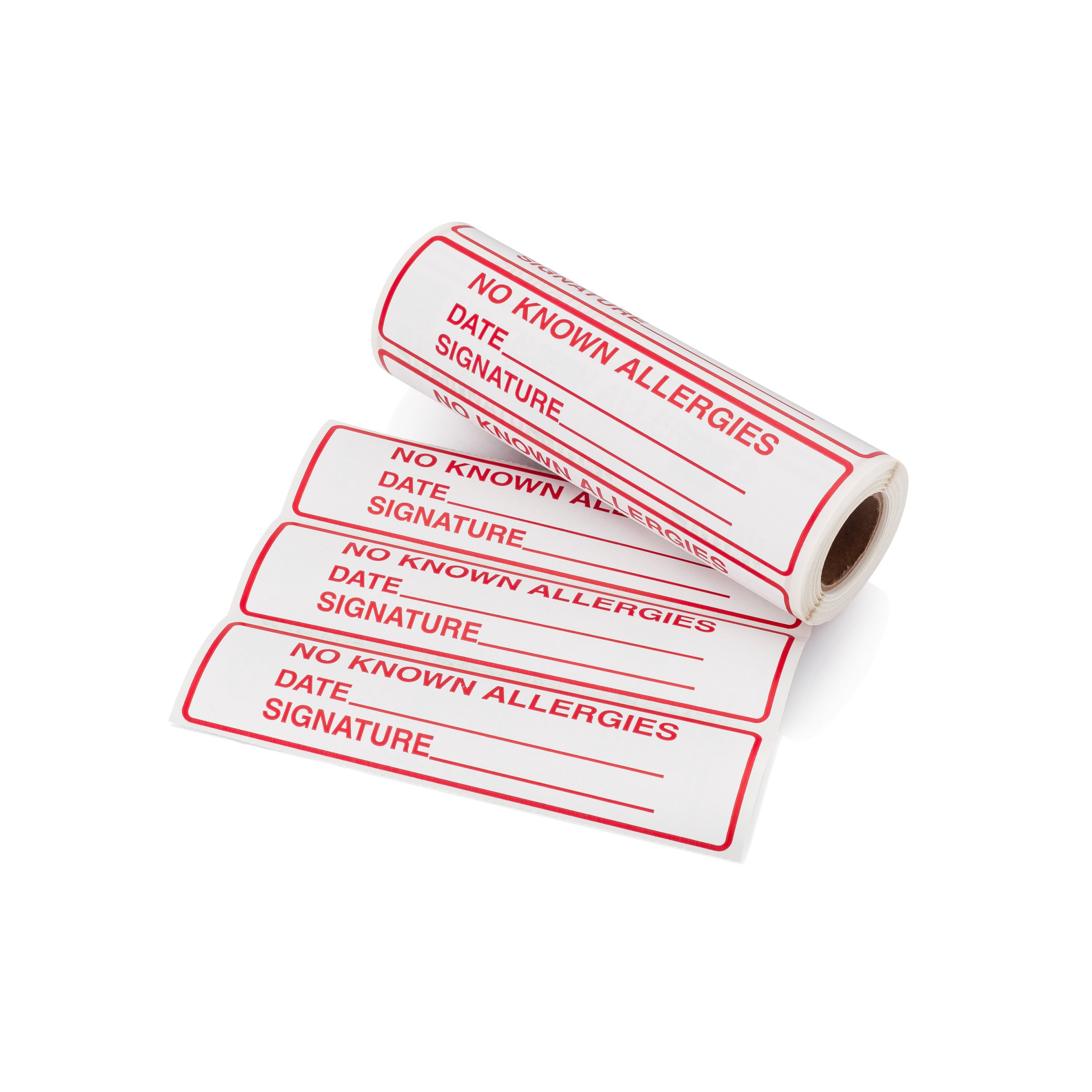 No Known Allergies Alert and Instruction Labels, White, W5.375" x H1.375" (Roll of 200)