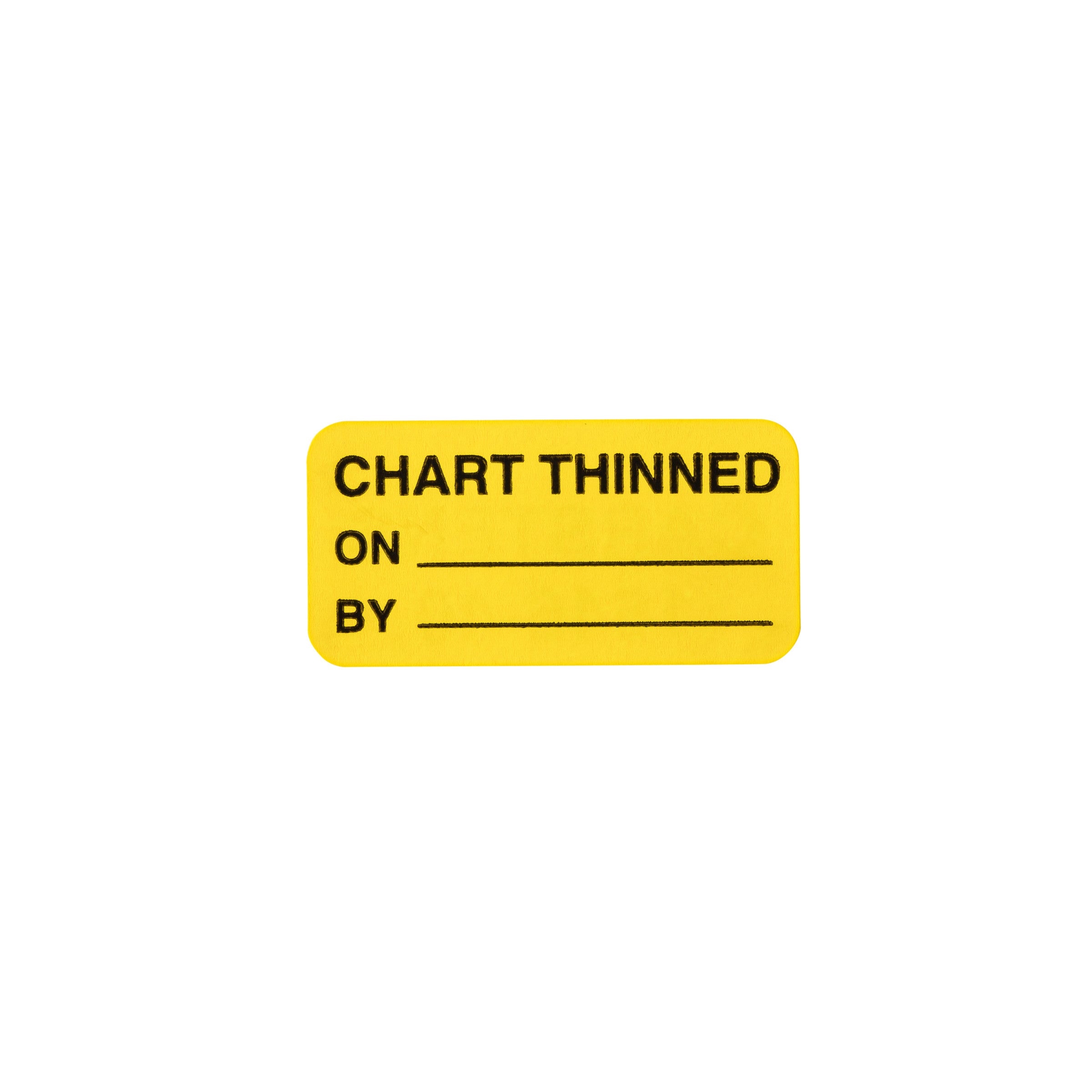 Chart Thinned Alert and Instruction Labels, Yellow, W1.5" x H.75" (Roll of 100)
