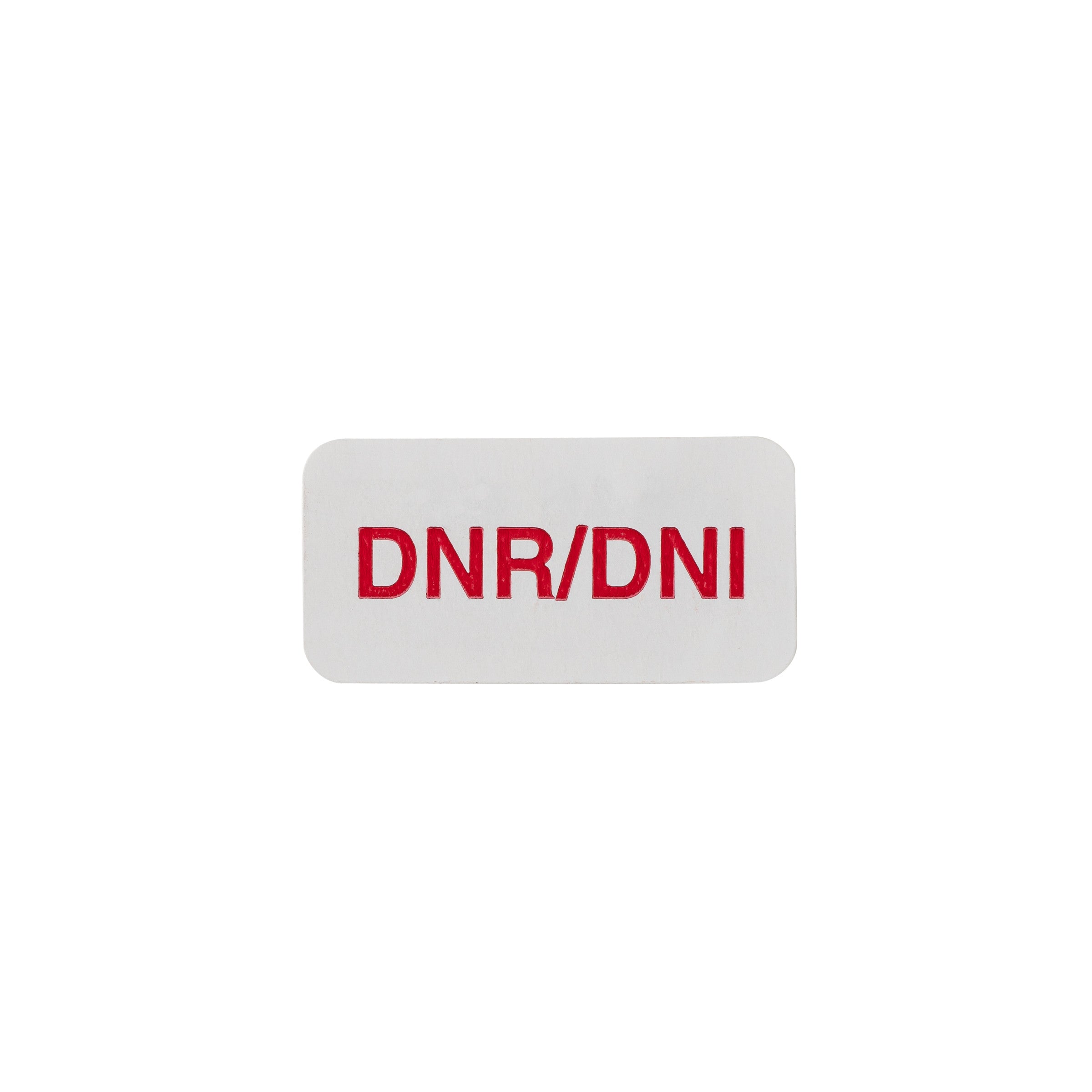 DNR/DNI Alert and Instruction Label, White, W1.5" x H.75" (Roll of 100)