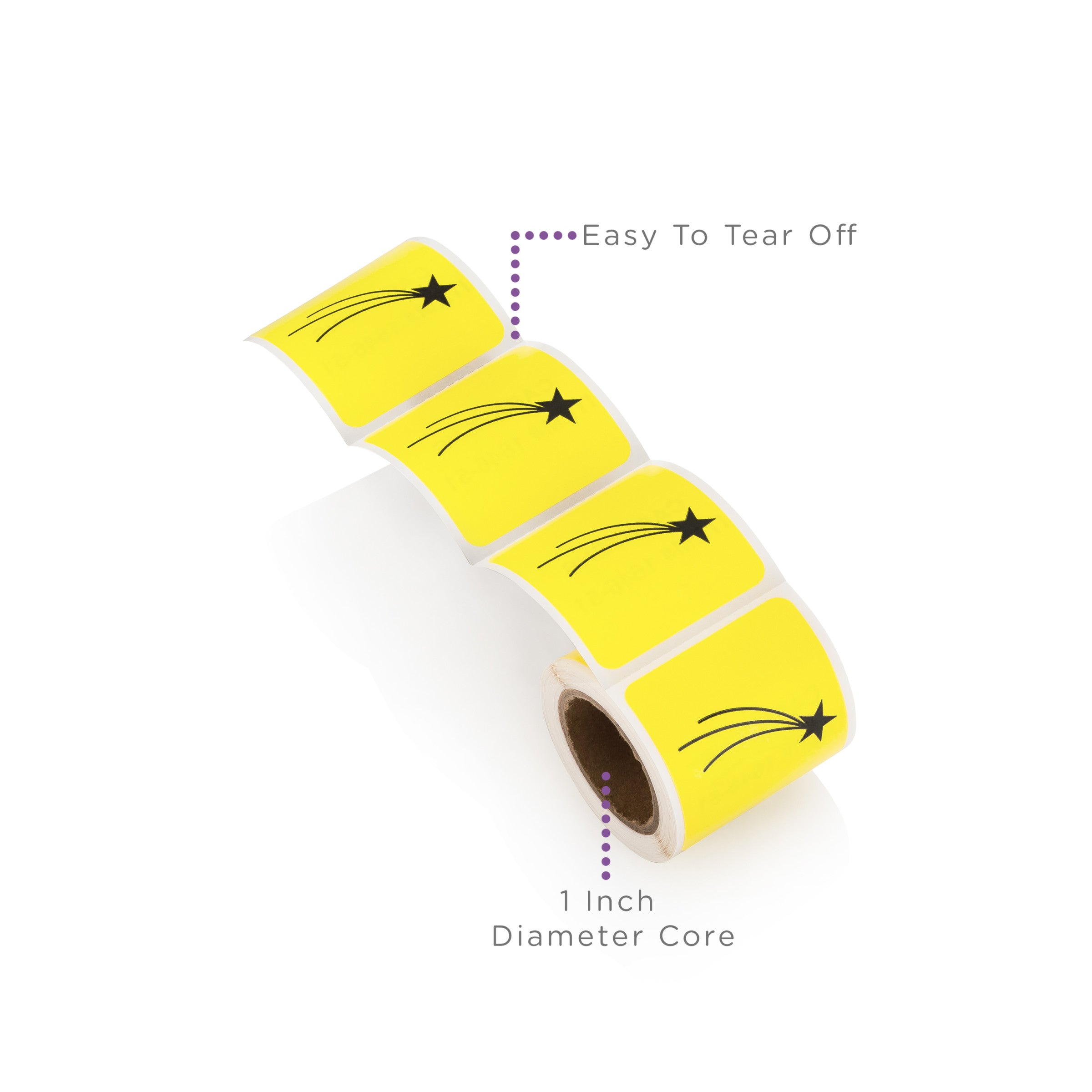 Fall Precation with Star Alert and Instruction Labels, White, W1.5" x H1.375" (Roll of 200)