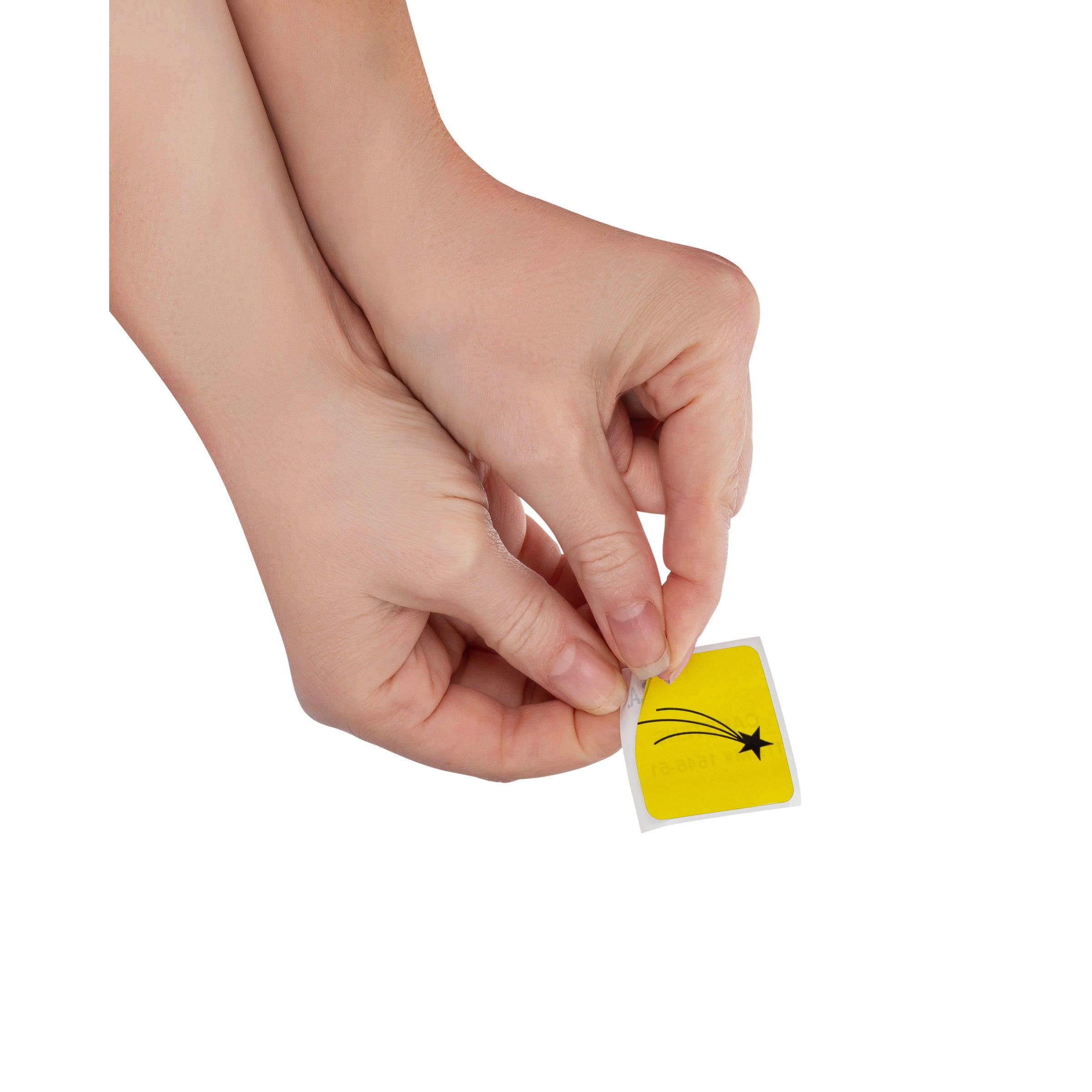 Fall Precation with Star Alert and Instruction Labels, White, W1.5" x H1.375" (Roll of 200)