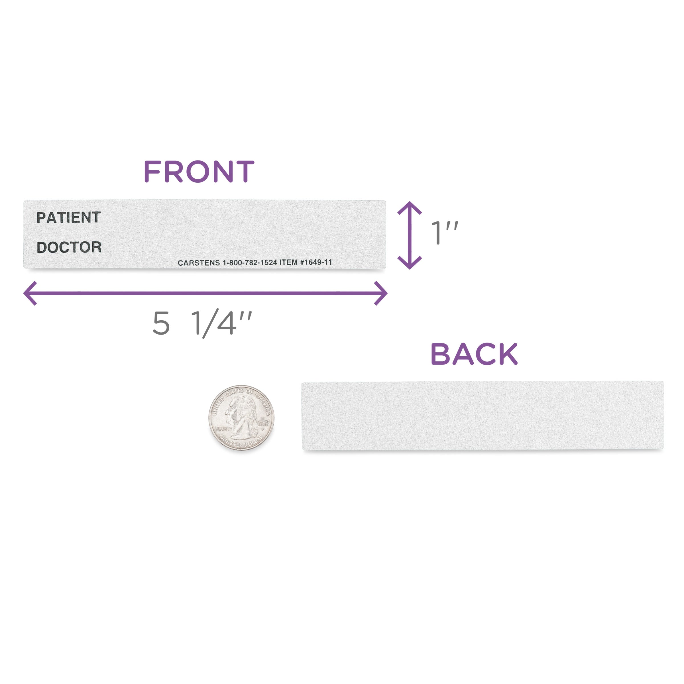 Patient / Doctor Preprinted ID Cards for 1.5 – 4” Ring Binder Spines - Pack of 100