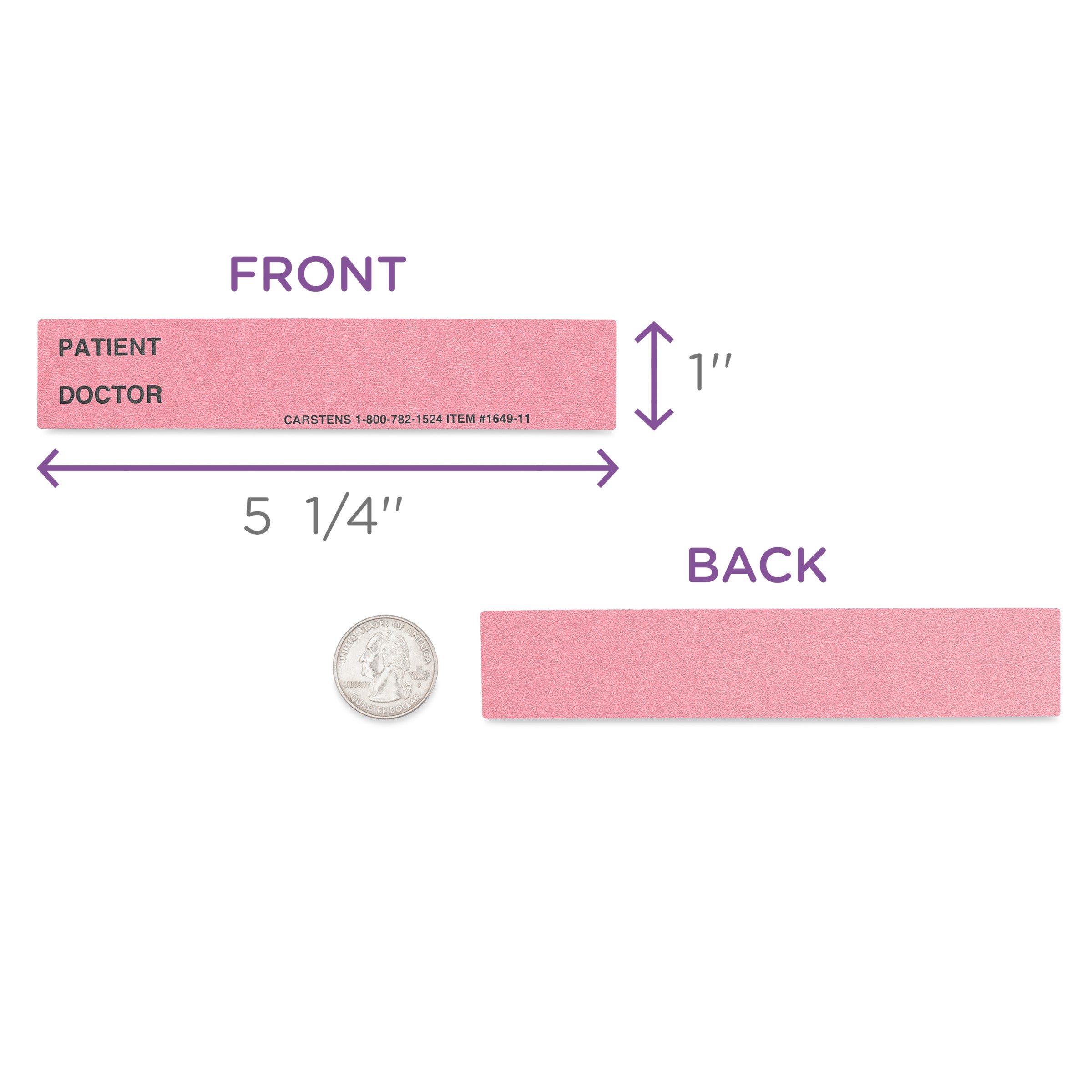 Patient / Doctor Preprinted ID Cards for 1.5 – 4” Ring Binder Spines - Pack of 100