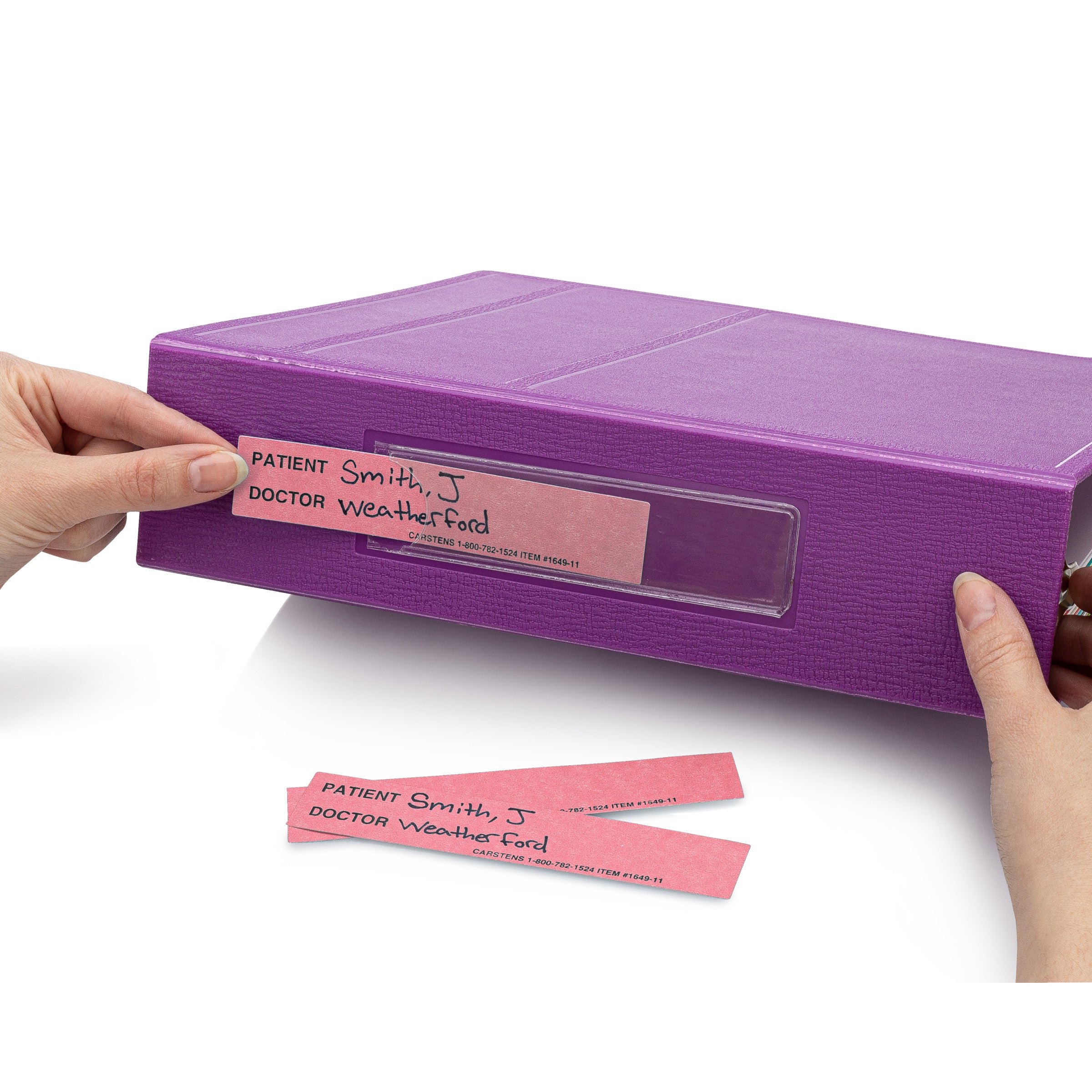 Patient / Doctor Preprinted ID Cards for 1.5 – 4” Ring Binder Spines - Pack of 100