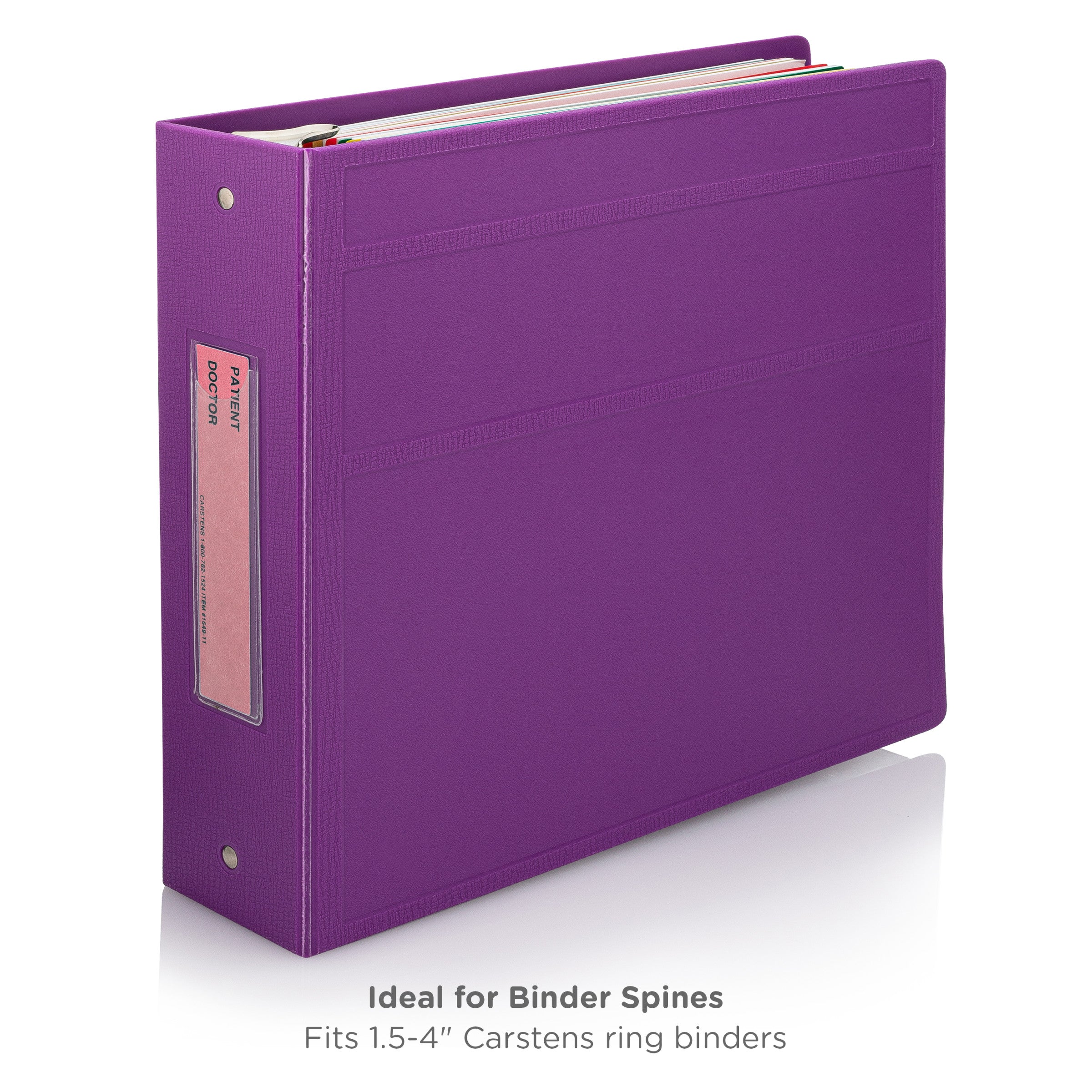 Patient / Doctor Preprinted ID Cards for 1.5 – 4” Ring Binder Spines - Pack of 100