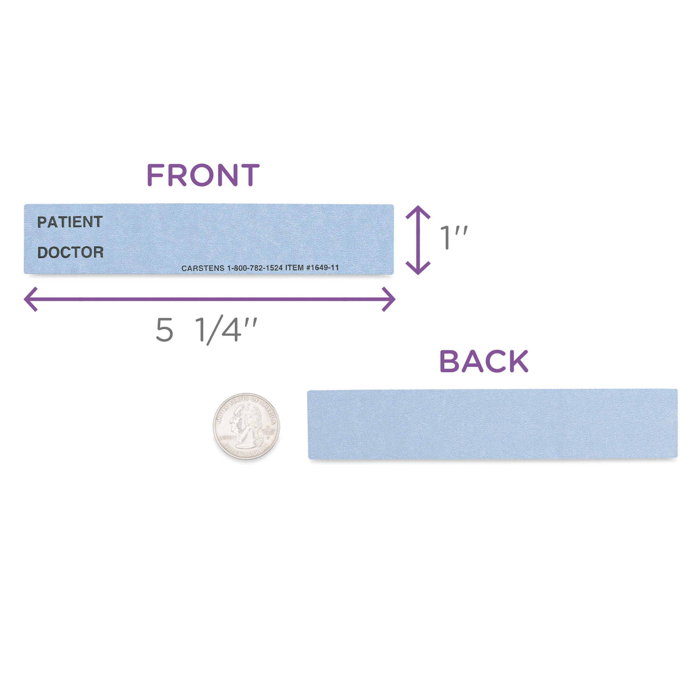 Patient / Doctor Preprinted ID Cards for 1.5 – 4” Ring Binder Spines - Pack of 100