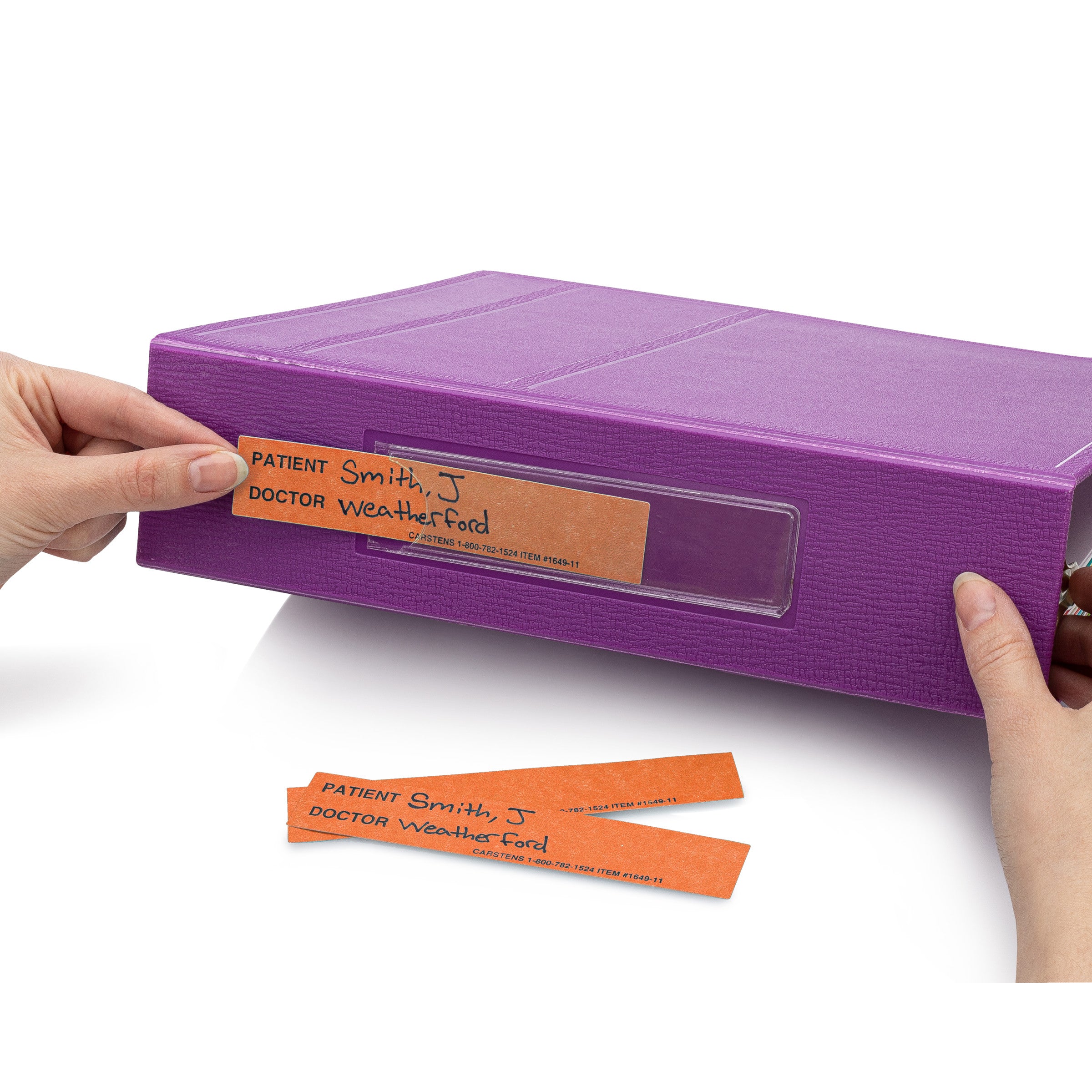 Patient / Doctor Preprinted ID Cards for 1.5 – 4” Ring Binder Spines - Pack of 100