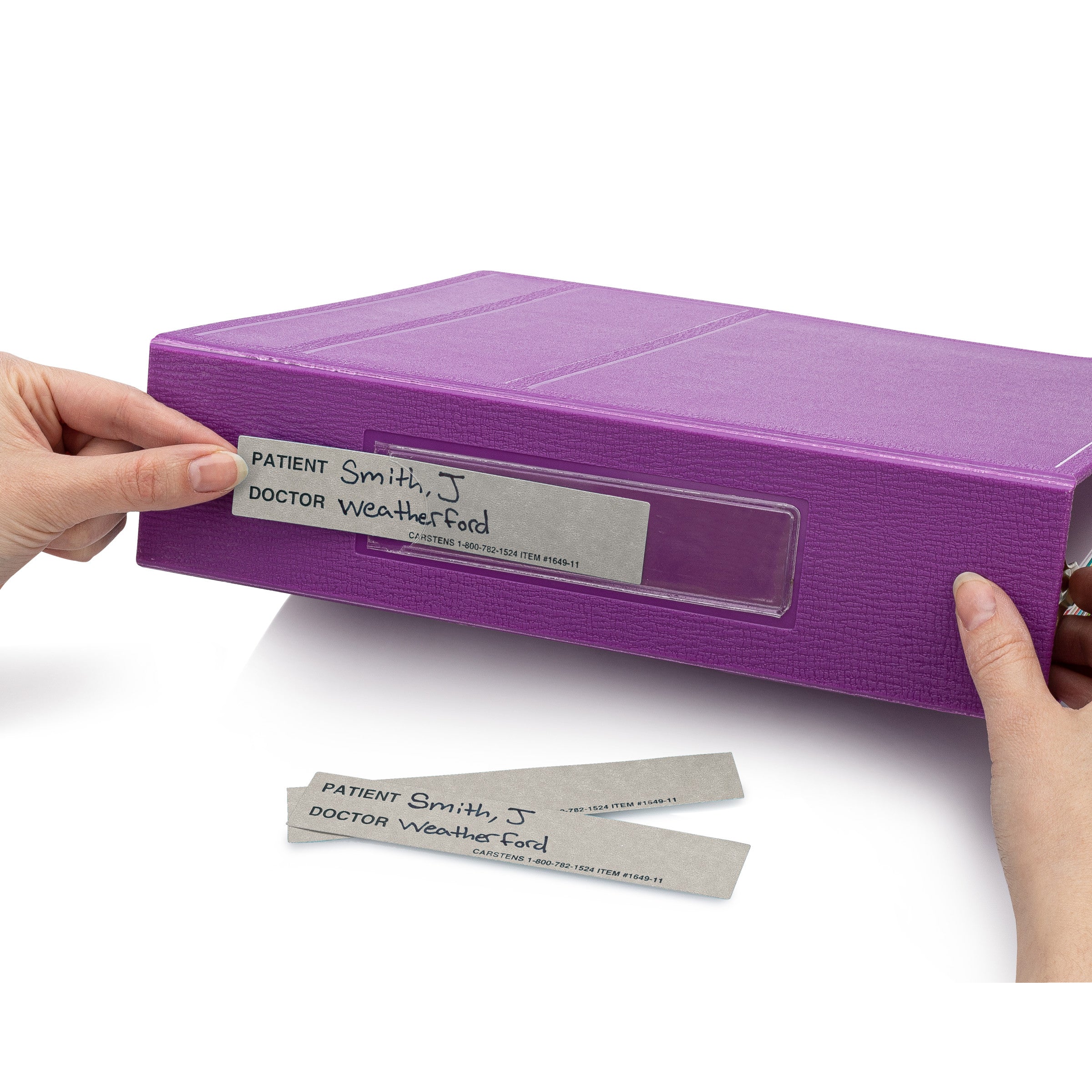 Patient / Doctor Preprinted ID Cards for 1.5 – 4” Ring Binder Spines - Pack of 100