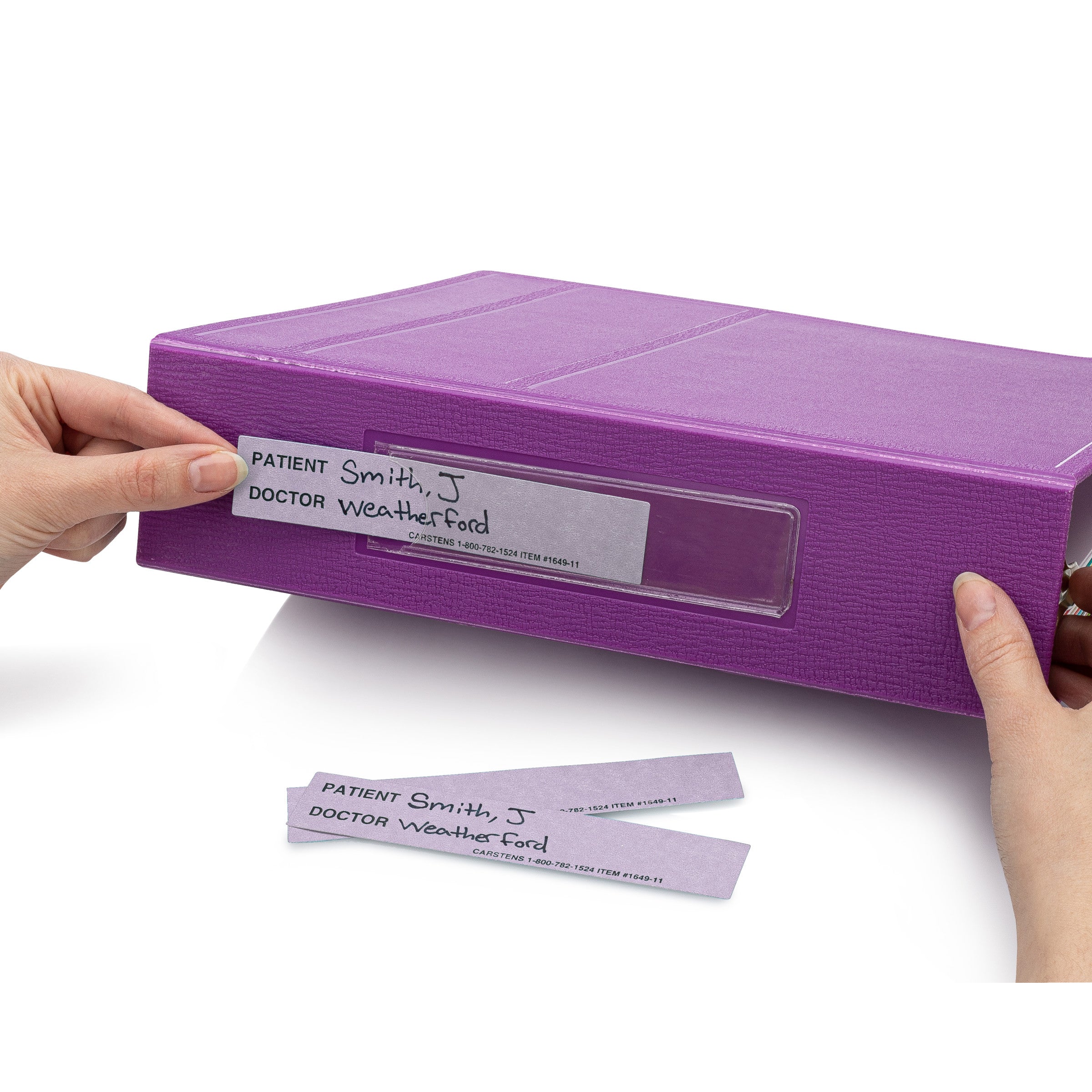 Patient / Doctor Preprinted ID Cards for 1.5 – 4” Ring Binder Spines - Pack of 100