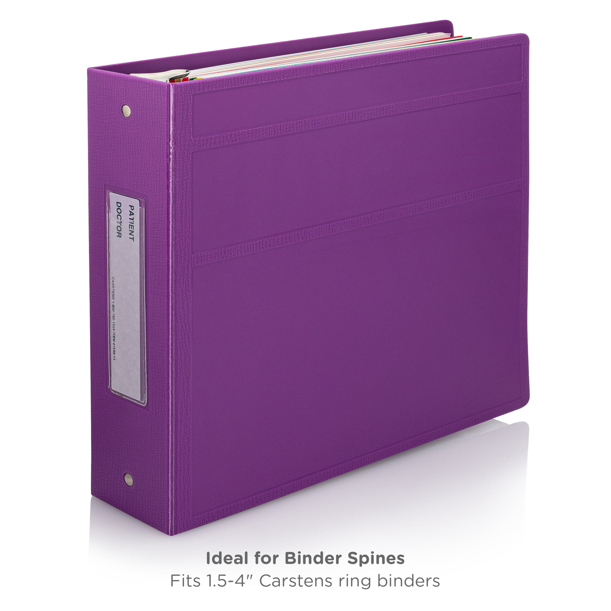 Patient / Doctor Preprinted ID Cards for 1.5 – 4” Ring Binder Spines - Pack of 100