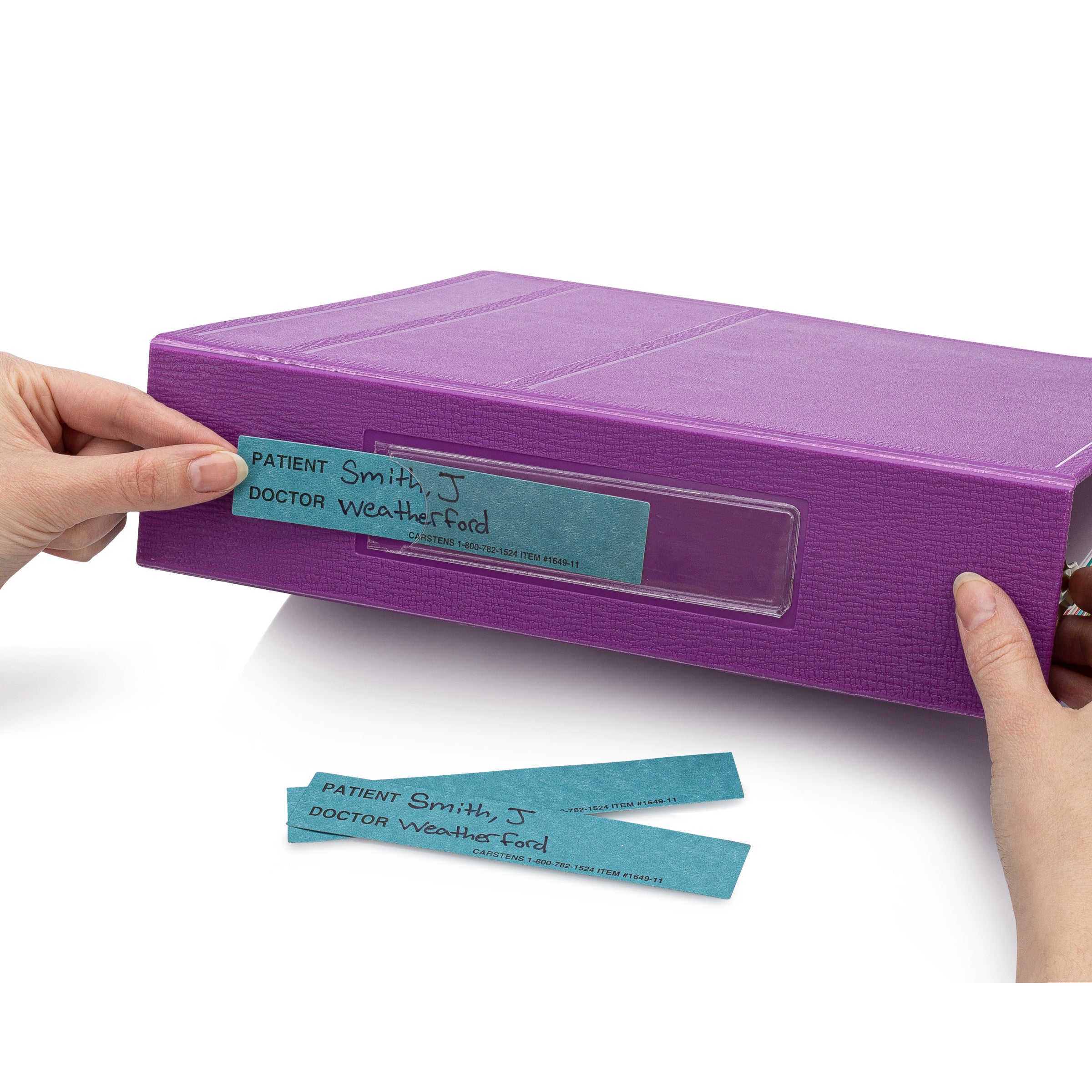 Patient / Doctor Preprinted ID Cards for 1.5 – 4” Ring Binder Spines - Pack of 100