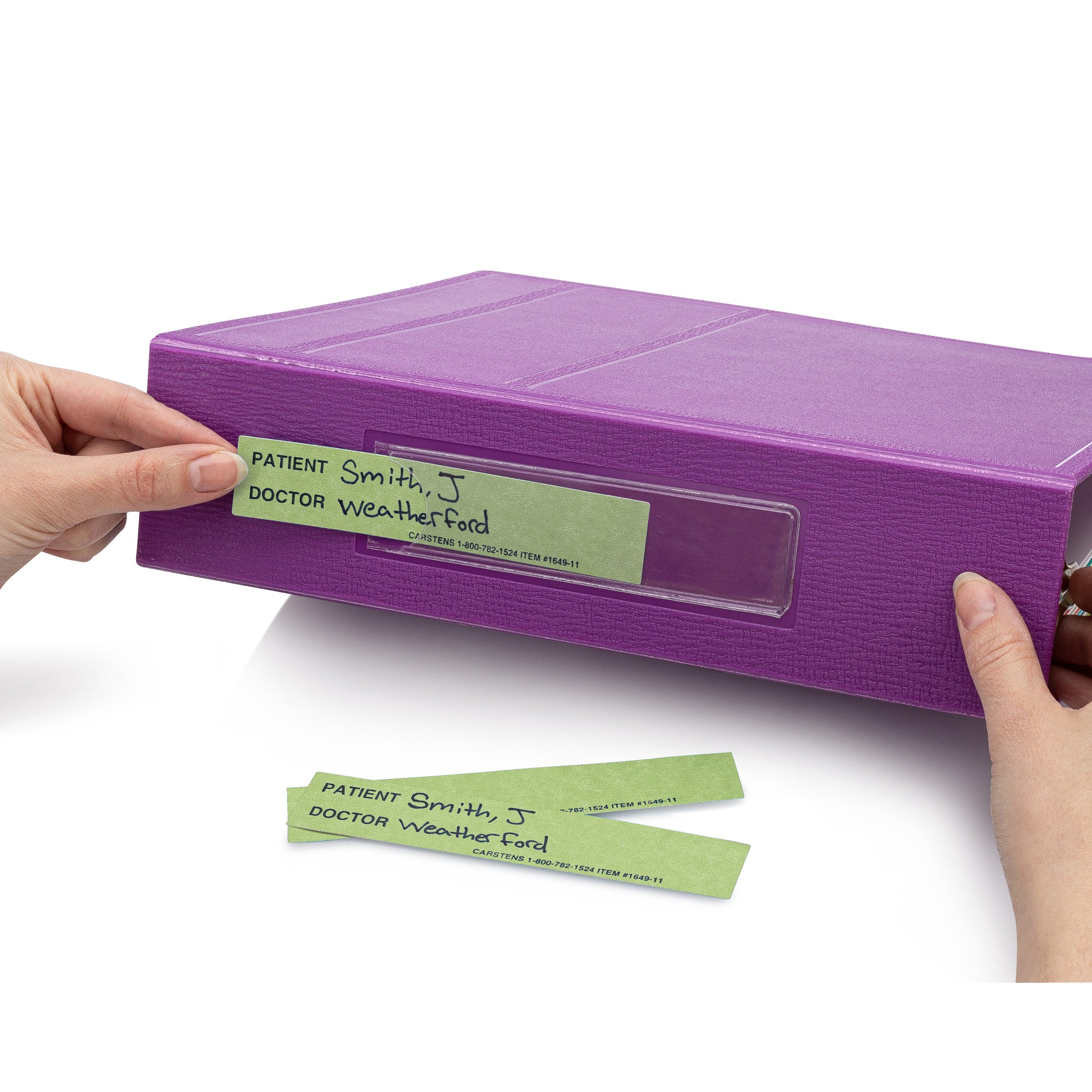 Patient / Doctor Preprinted ID Cards for 1.5 – 4” Ring Binder Spines - Pack of 100