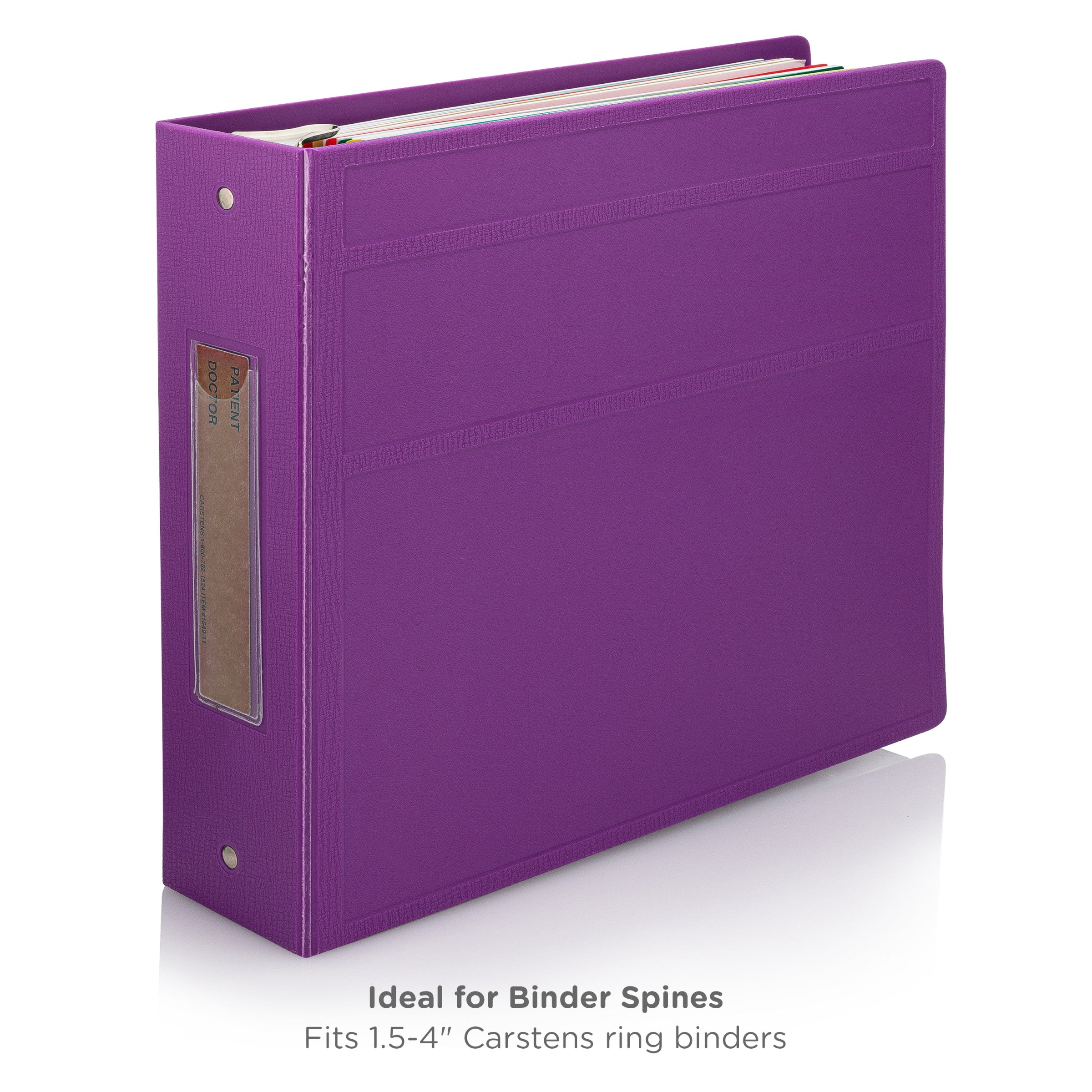 Patient / Doctor Preprinted ID Cards for 1.5 – 4” Ring Binder Spines - Pack of 100