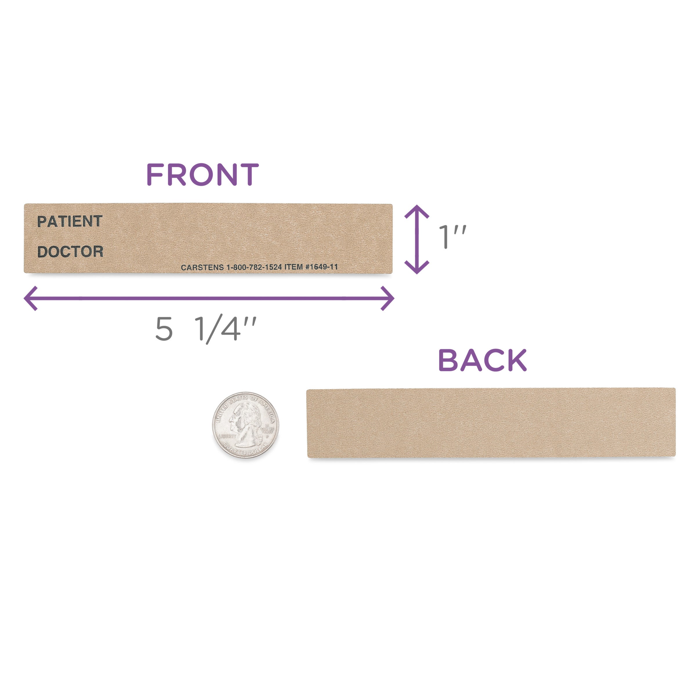 Patient / Doctor Preprinted ID Cards for 1.5 – 4” Ring Binder Spines - Pack of 100