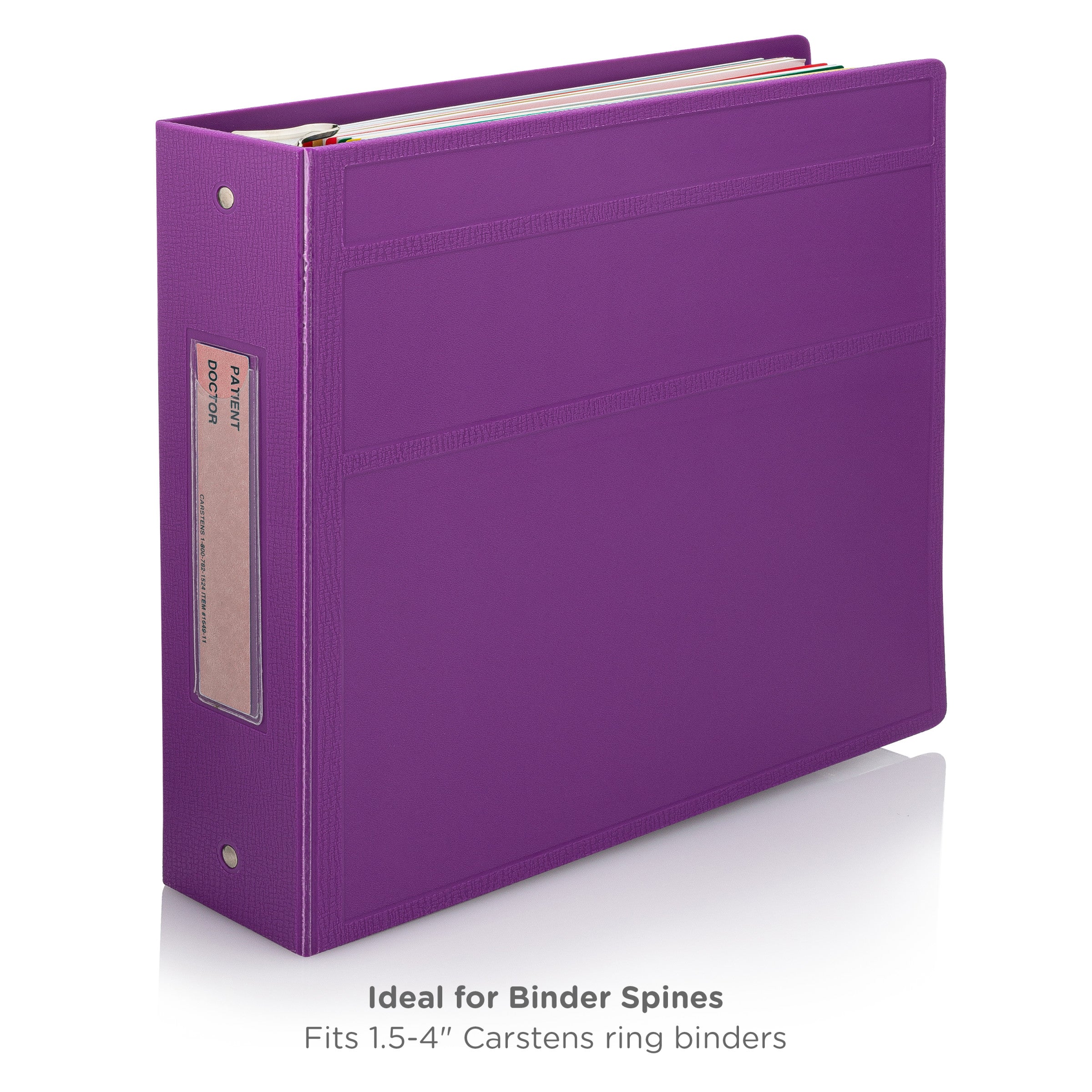 Patient / Doctor Preprinted ID Cards for 1.5 – 4” Ring Binder Spines - Pack of 100