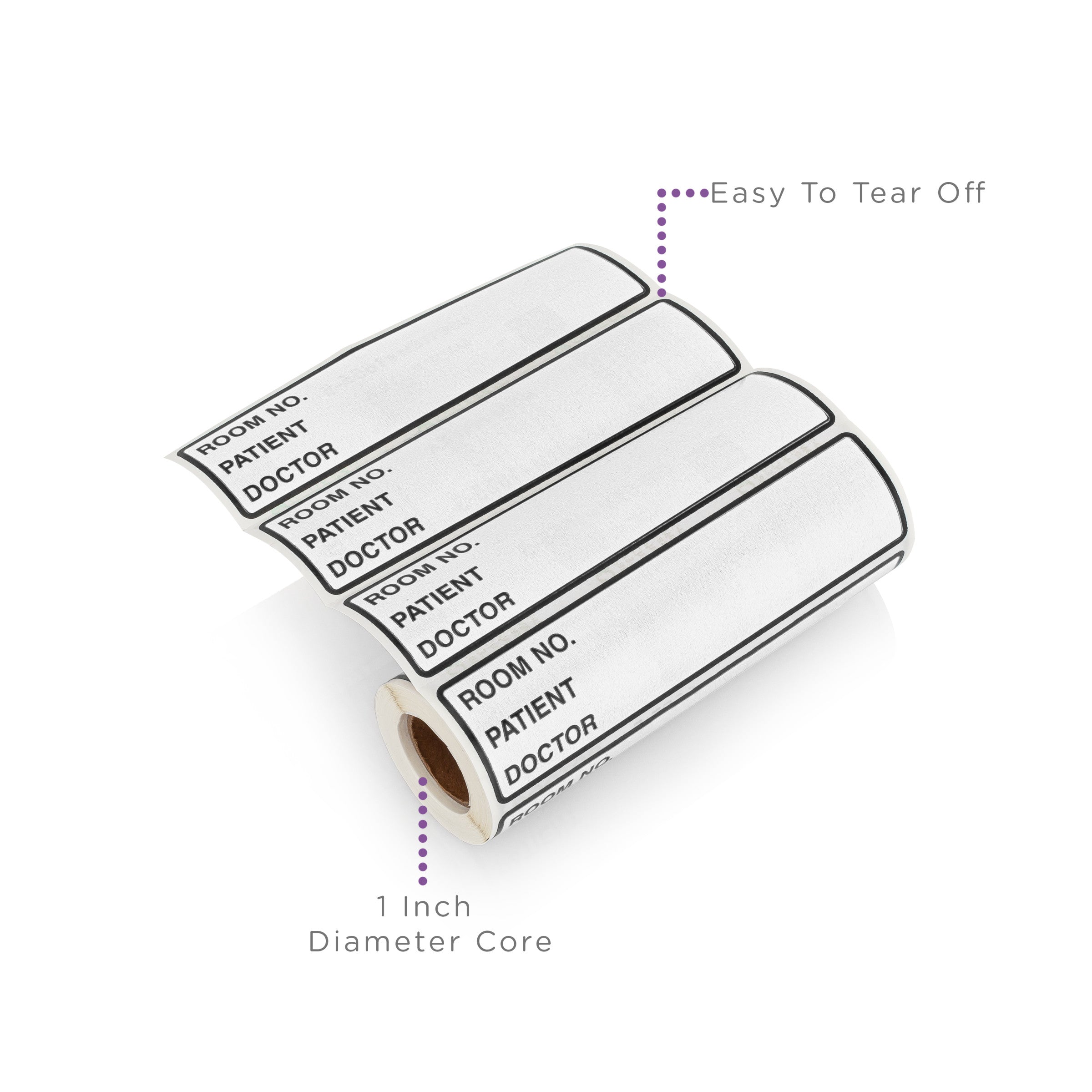 Room No. / Patient / Doctor Preprinted ID Labels for 1.5 – 4” Ring Binder Spines - Roll of 200