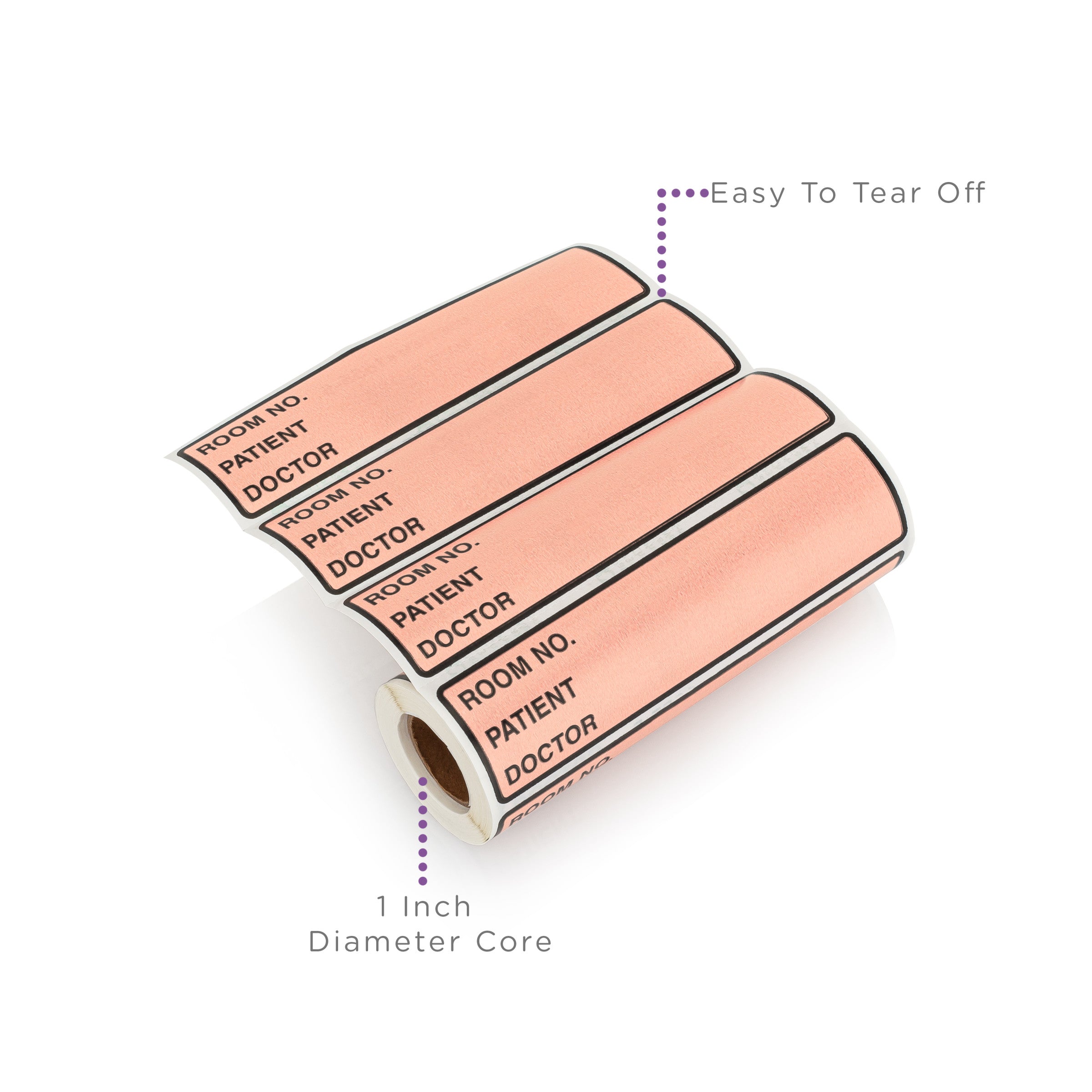 Room No. / Patient / Doctor Preprinted ID Labels for 1.5 – 4” Ring Binder Spines - Roll of 200