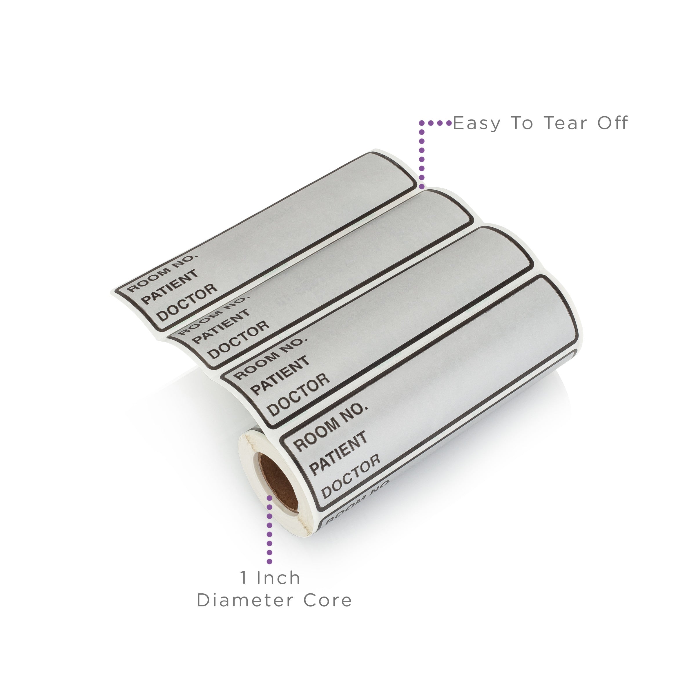 Room No. / Patient / Doctor Preprinted ID Labels for 1.5 – 4” Ring Binder Spines - Roll of 200
