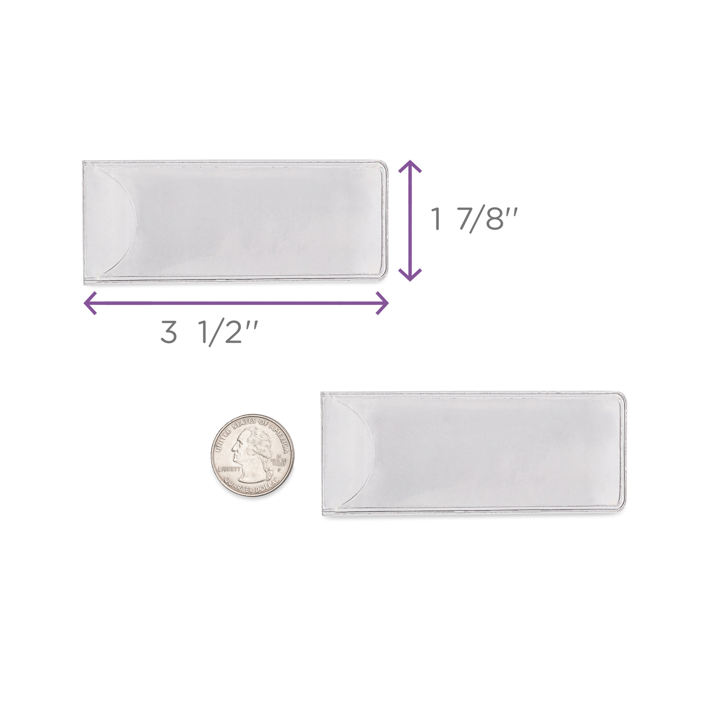 Half Size Self Adhesive Card Pocket, 60 Pack