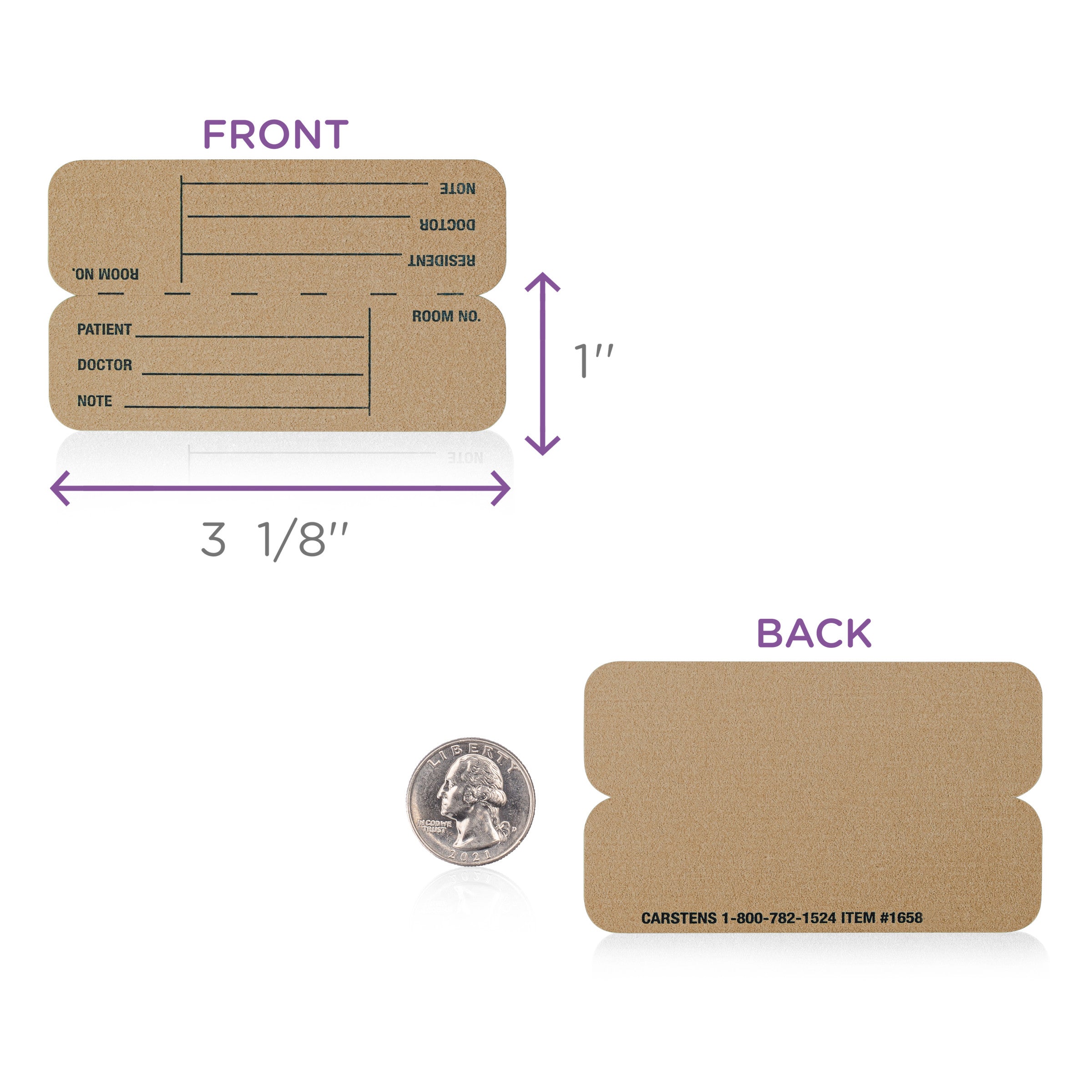 ID Cards for Half Size Card Pockets, Pack of 100