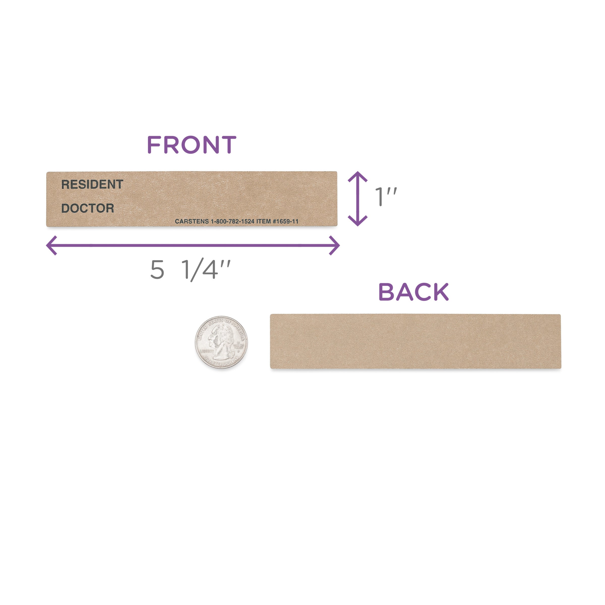 Resident / Doctor Preprinted ID Cards for 1.5 – 4” Ring Binder Spines - Pack of 100