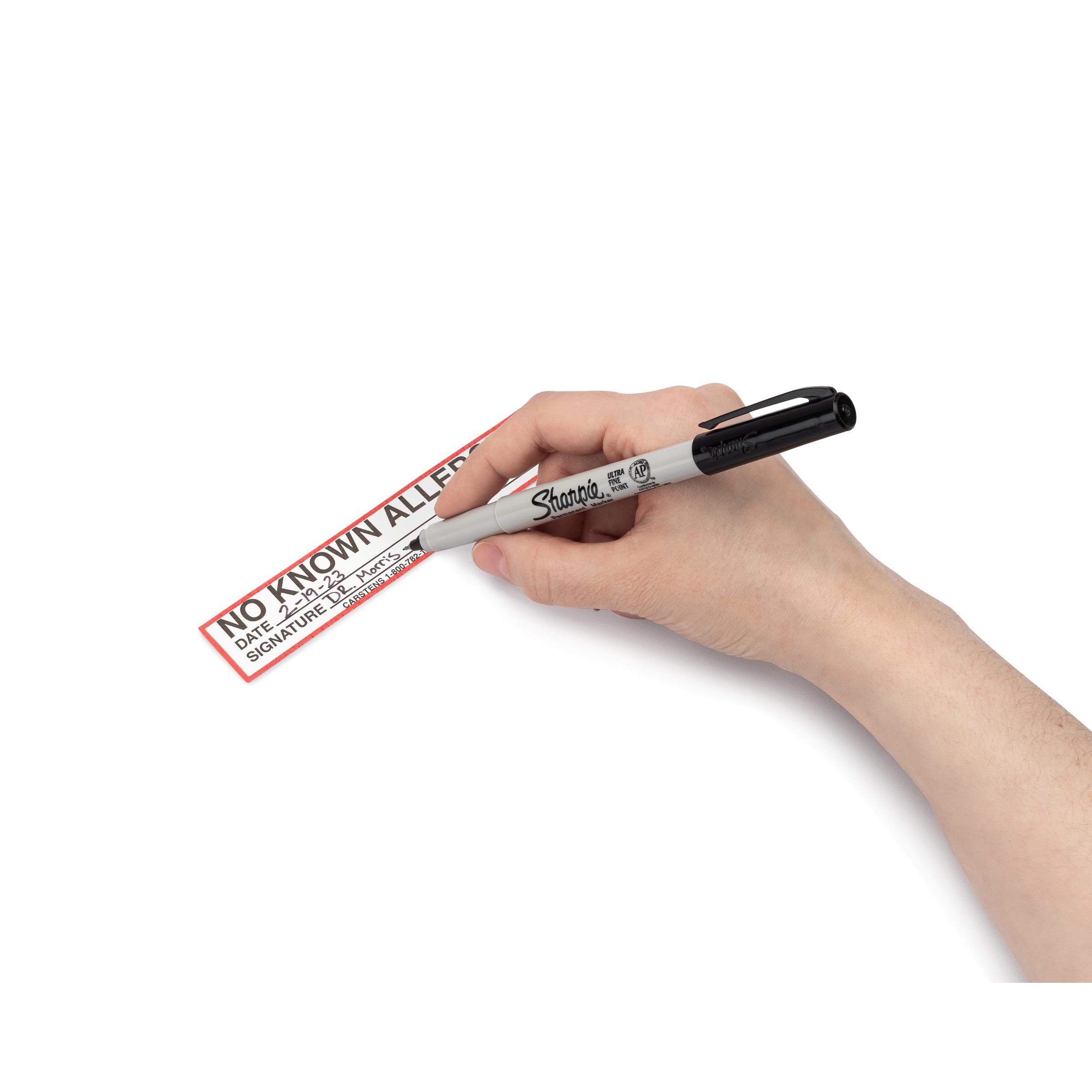 No Known Allergies Alert/Instruction Card, White, W5.25" x H1" (100 pack)