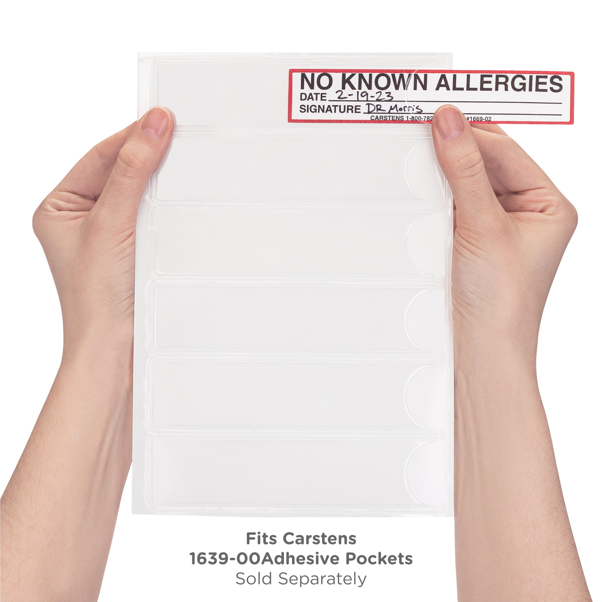 No Known Allergies Alert/Instruction Card, White, W5.25" x H1" (100 pack)