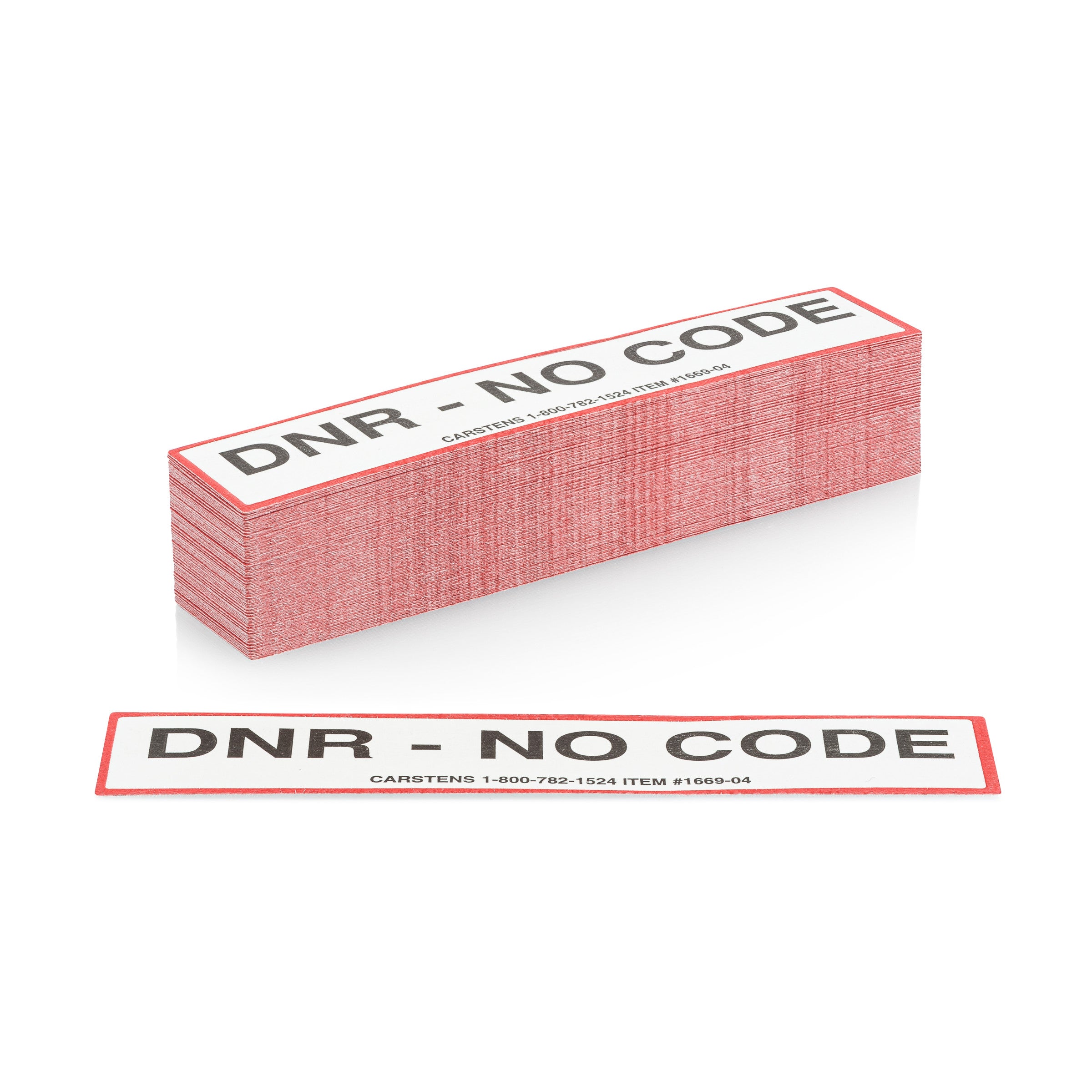 DNR - No Code Alert/Instruction Card, White, W5.25" x H1" (100 pack)