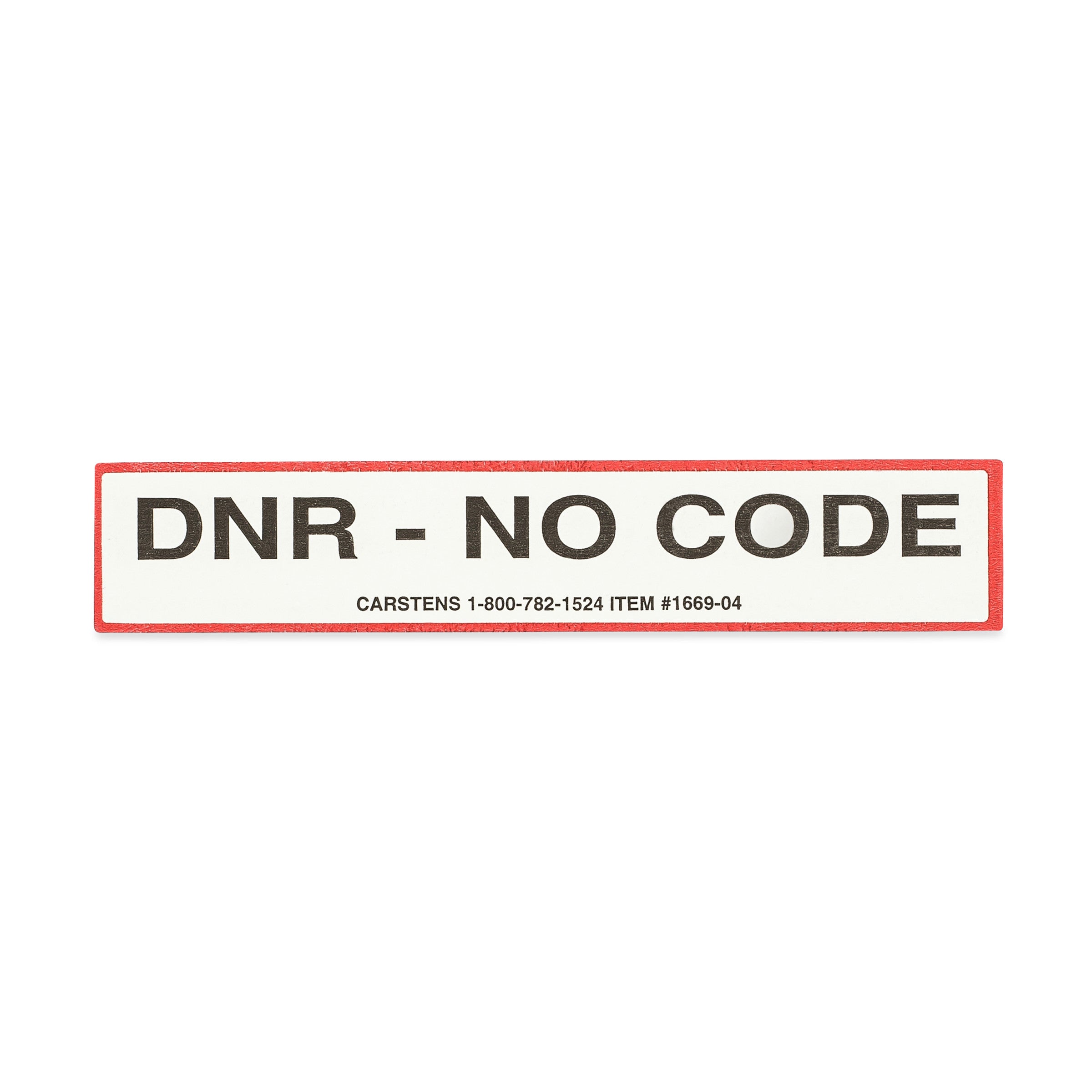 DNR - No Code Alert/Instruction Card, White, W5.25" x H1" (100 pack)
