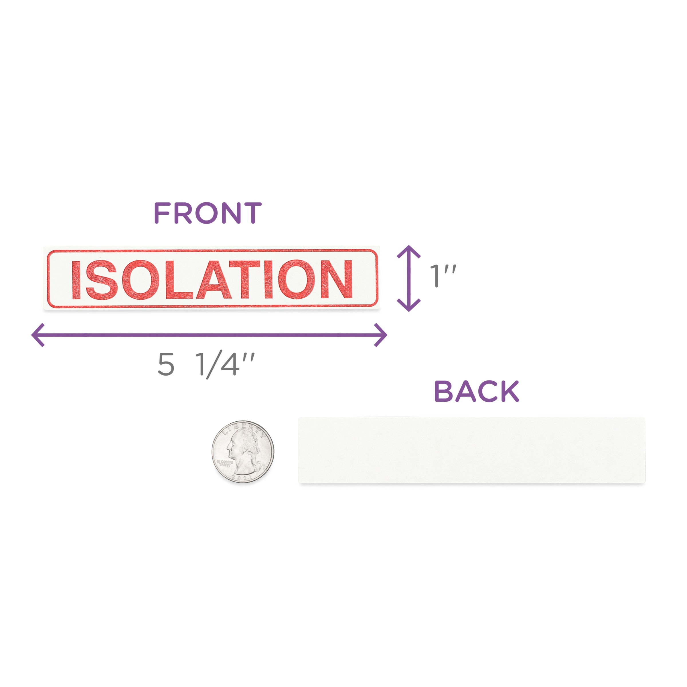Isolation Alert/Instruction Card, White, W5.25" x H1" (100 pack)