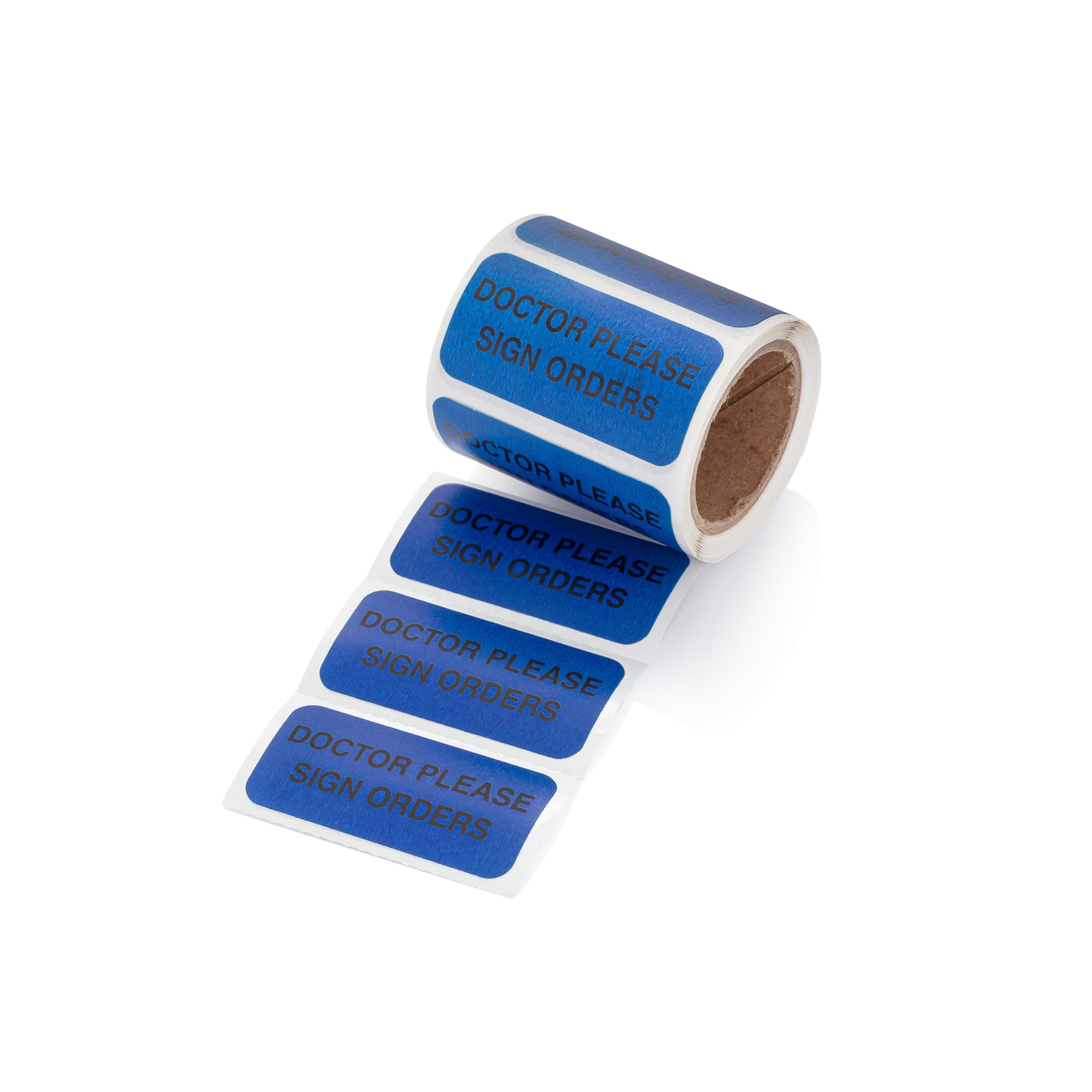 Doctor Please Sign Orders Alert and Instruction Labels, Blue, W1.5" x H.75" (Roll of 100)