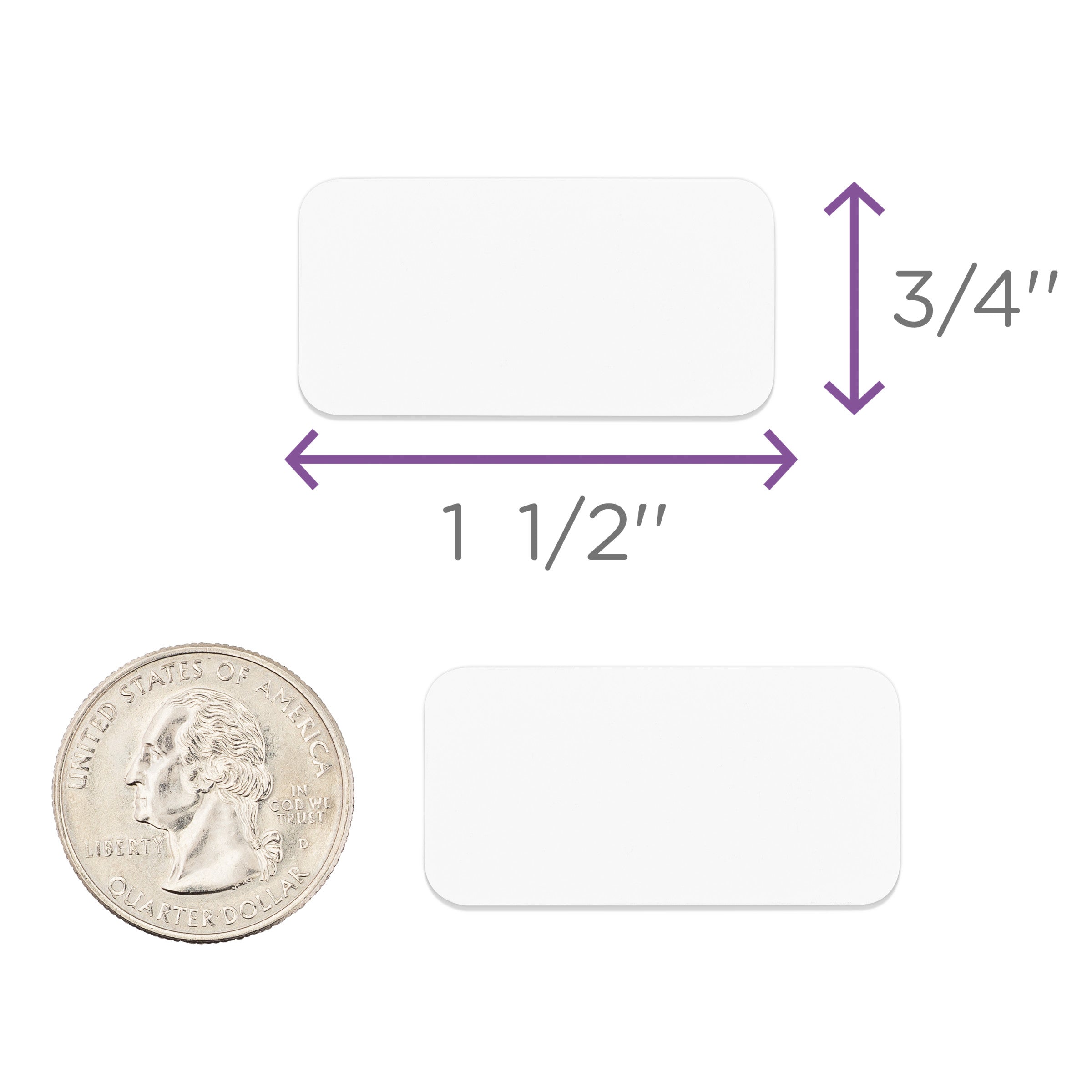 Blank White Alert and Instruction Label, White, W1.5" x H.75" (Roll of 100)