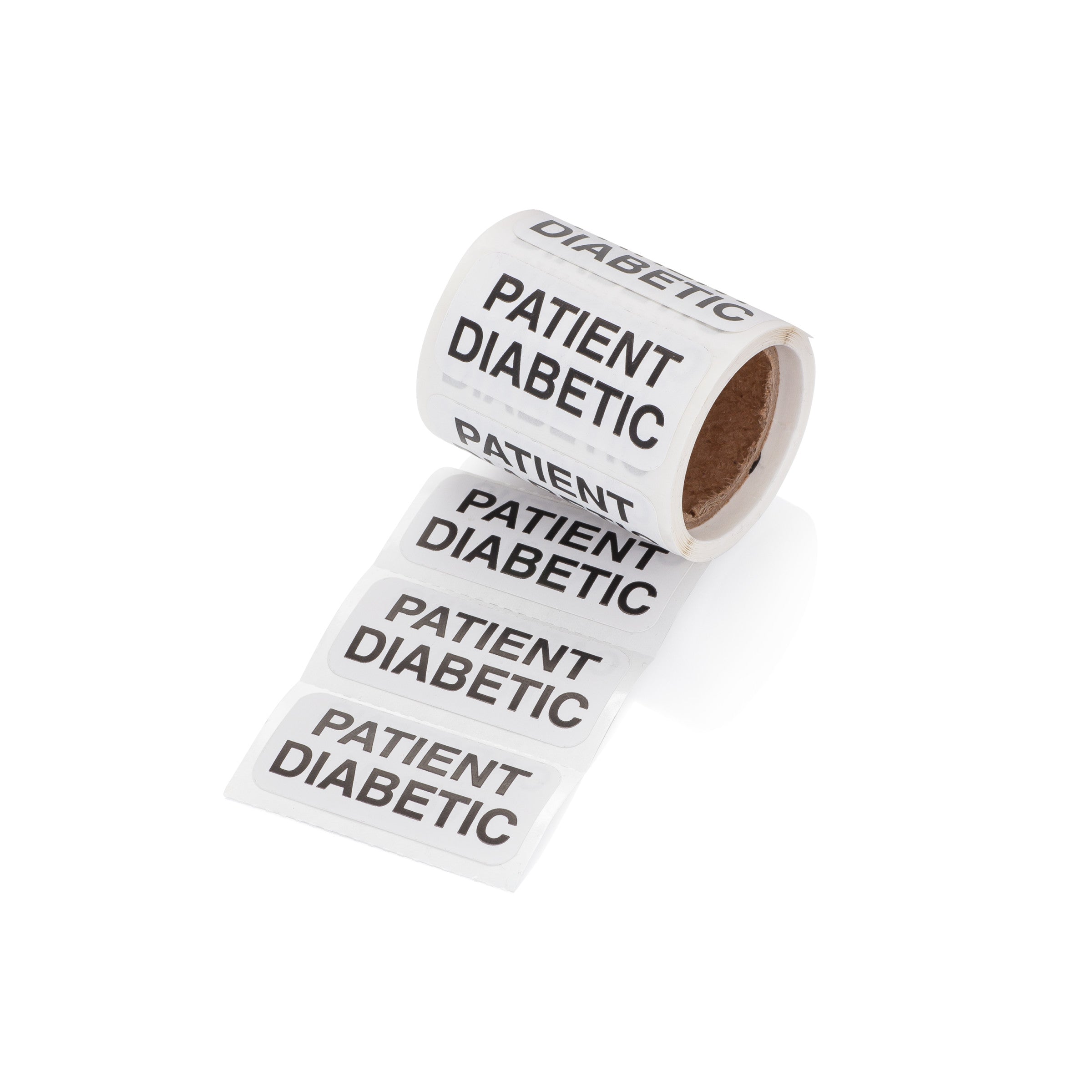 Patient Diabetic Alert and Instruction Label, White, W1.5" x H.75" (Roll of 100)