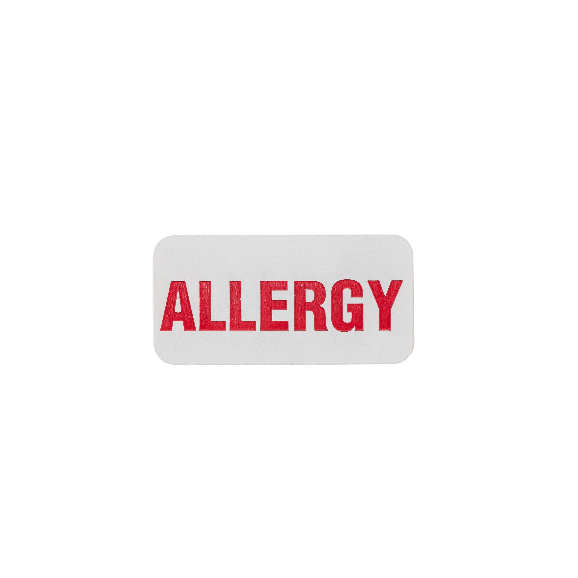 Allergy Alert and Instruction Label, White, W1.5" x H.75" (Roll of 100)