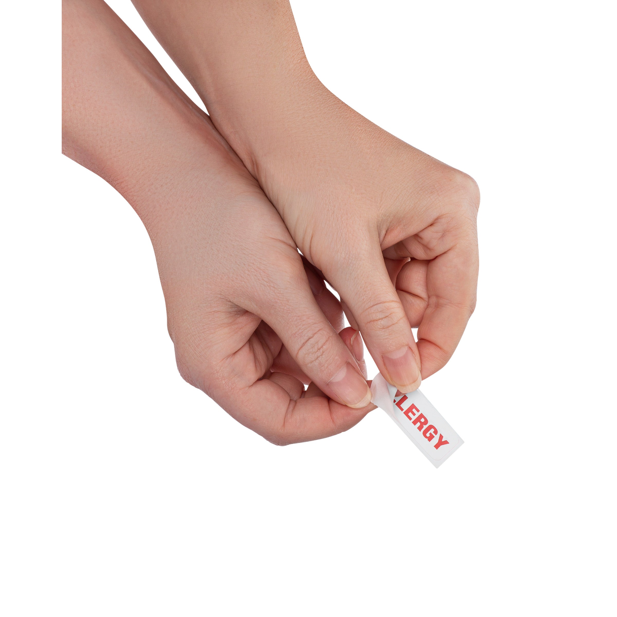 Allergy Alert and Instruction Label, White, W1.5" x H.75" (Roll of 100)