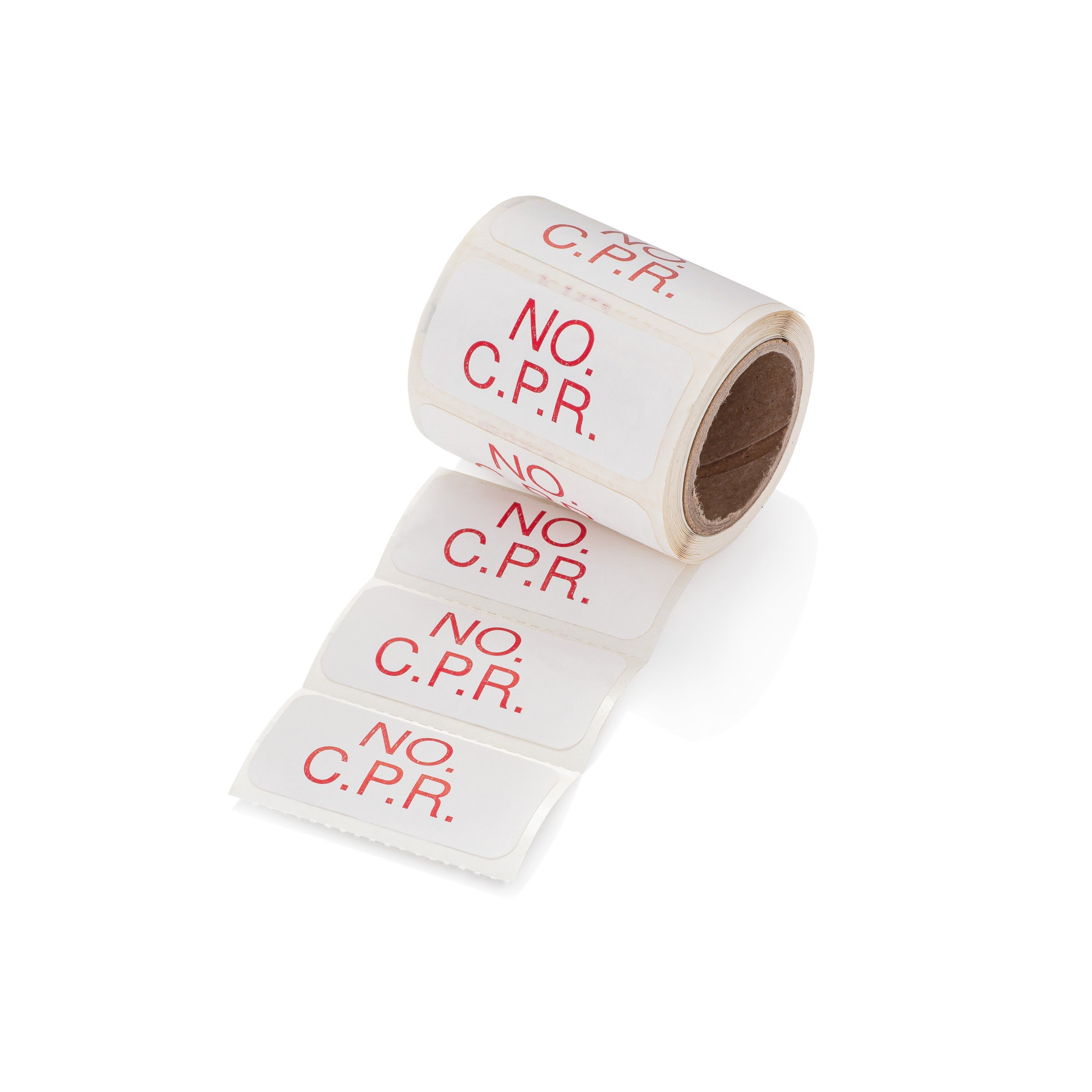 No CPR Alert and Instruction Labels, White, W1.5" x H.75" (Roll of 100)