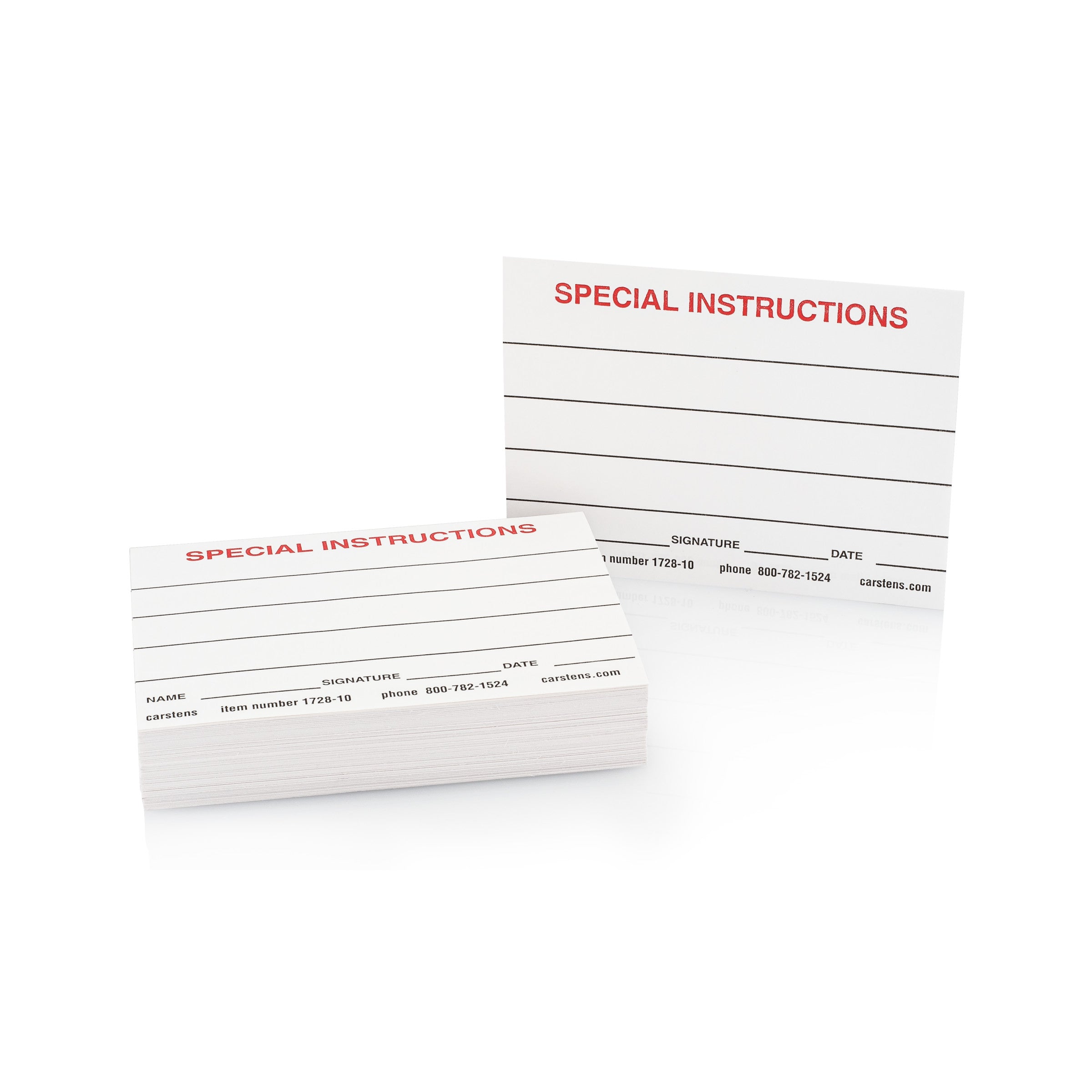 Special Instructions Card for Condition Alert Sheets, (100 pack)