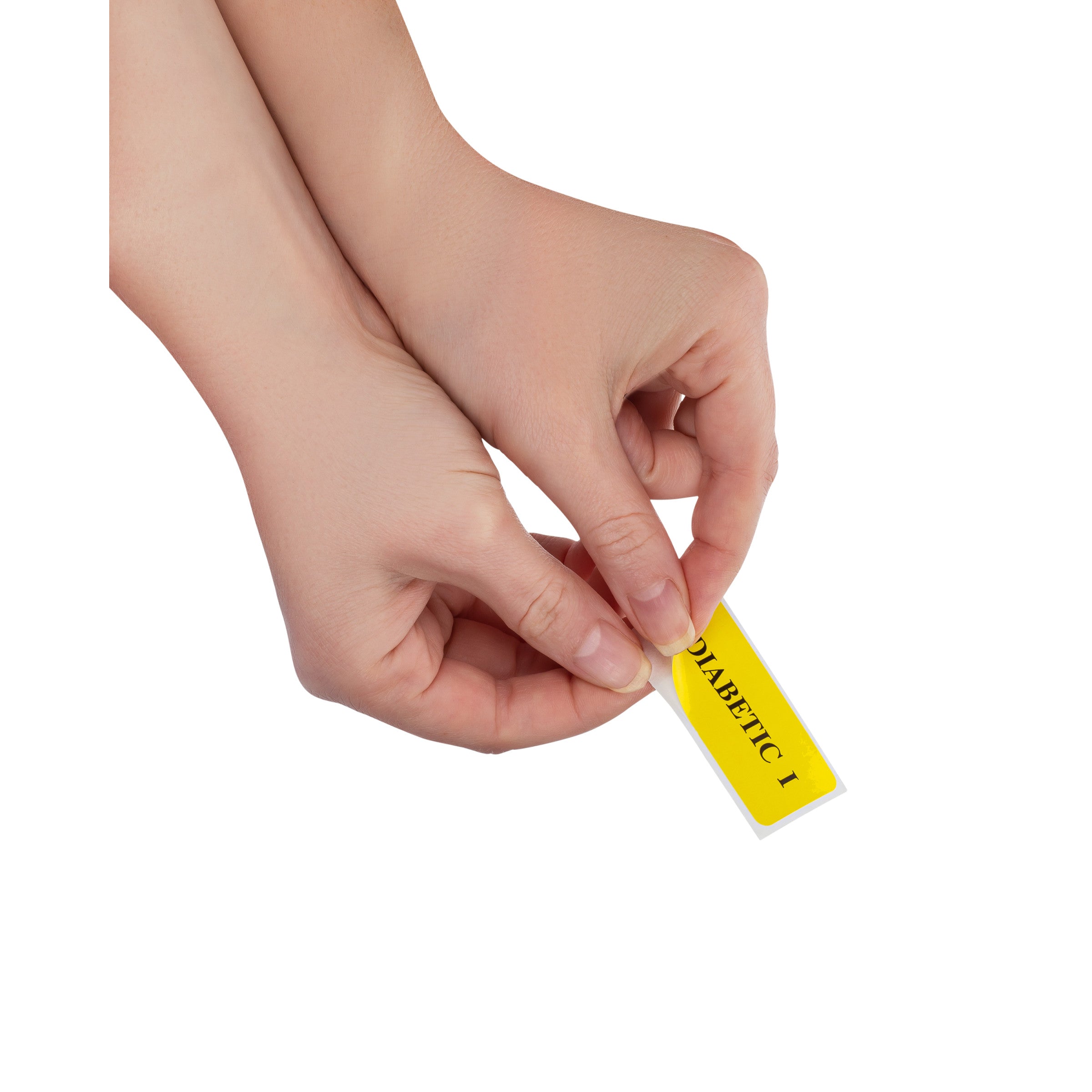 Diabetic I Alert and Instruction Labels, Yellow, W2.125" x H1" (Roll of 100)