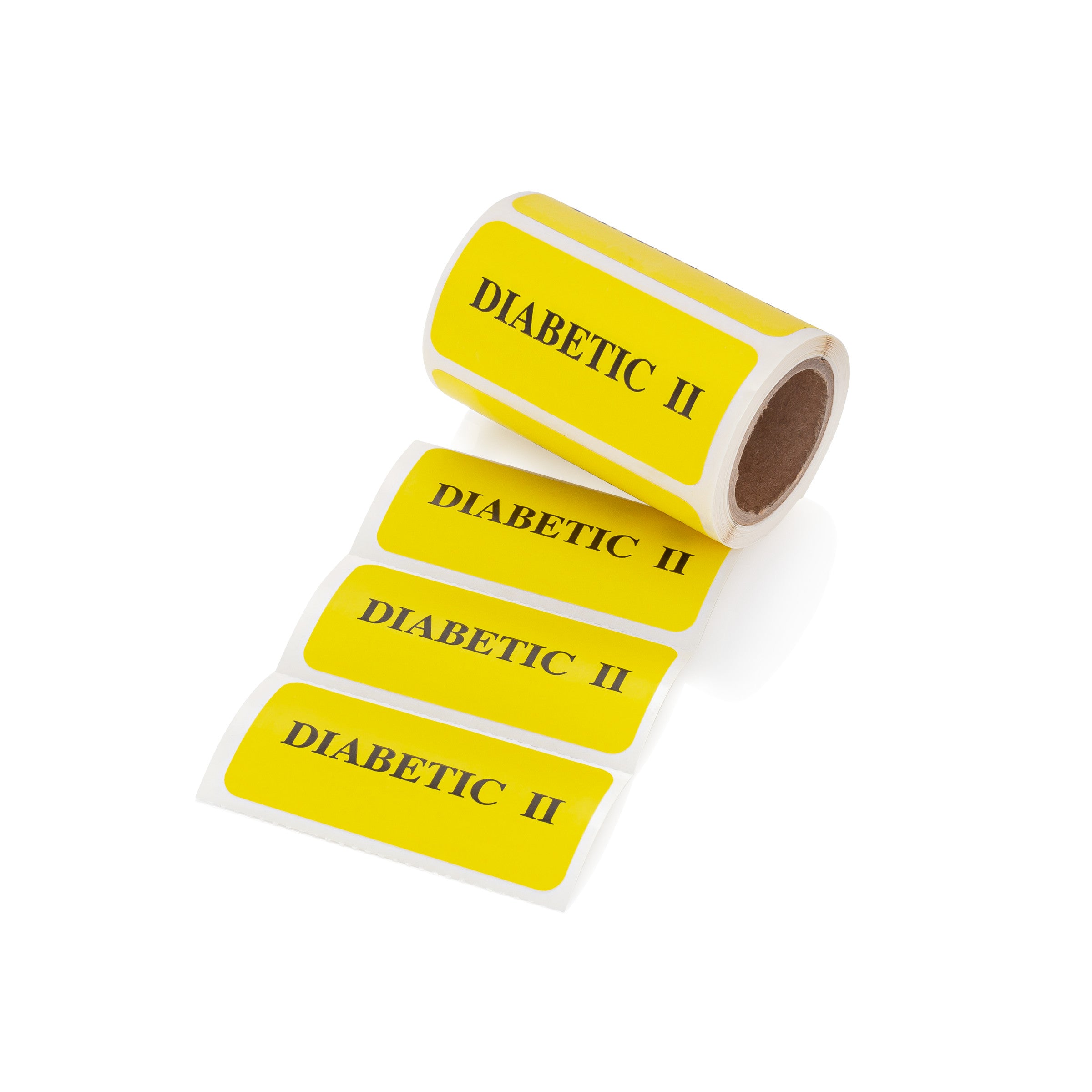 Diabetic II Alert and Instruction Labels, Yellow, W2.125" x H1" (Roll of 100)