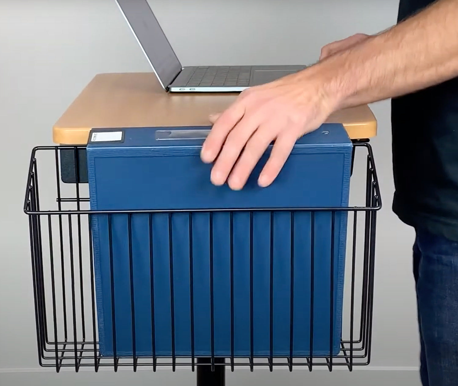 Side Basket for Mobile Laptop Desks and Workstations