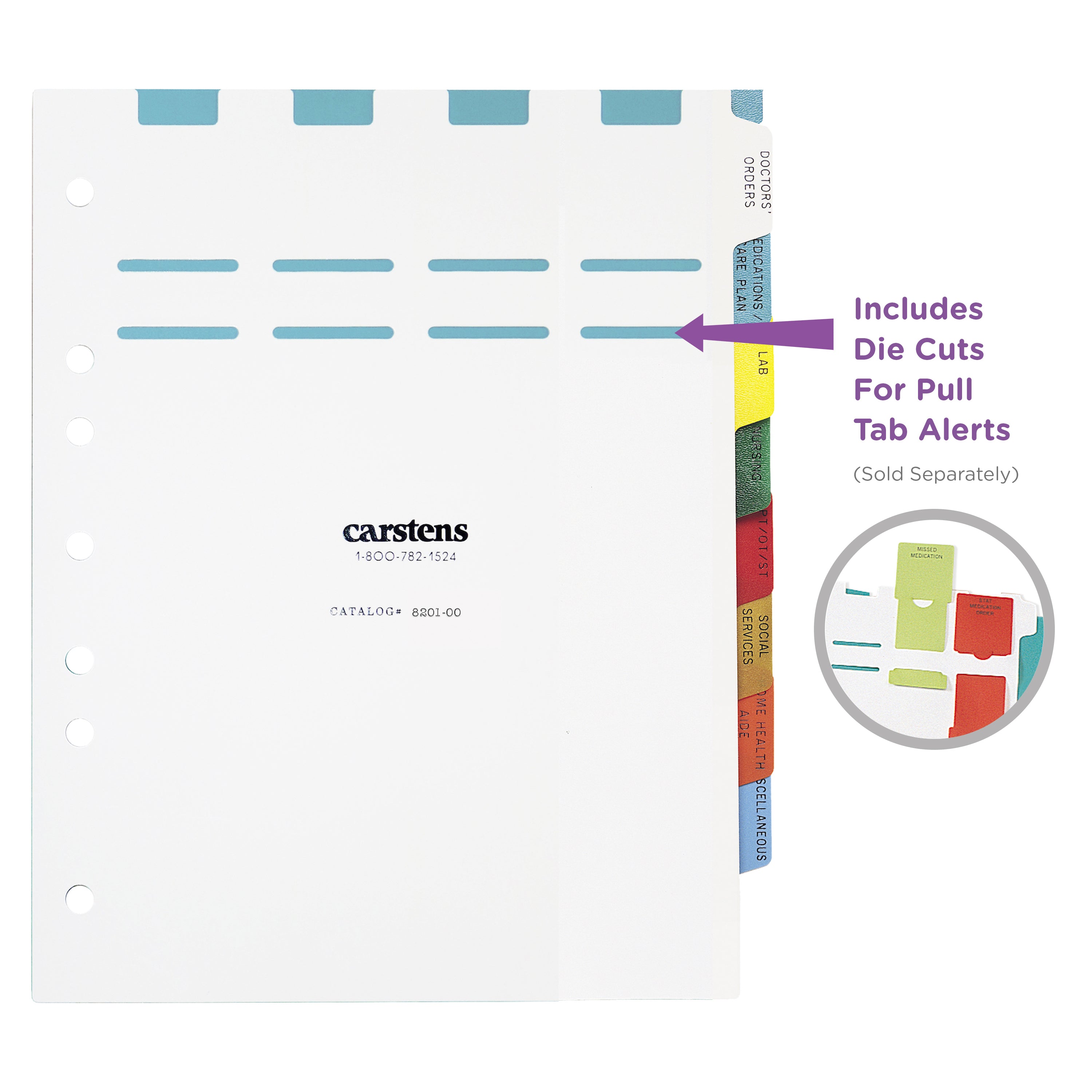 Heavy Duty Plastic At-Home Healthcare Divider Set for Side Opening Binders