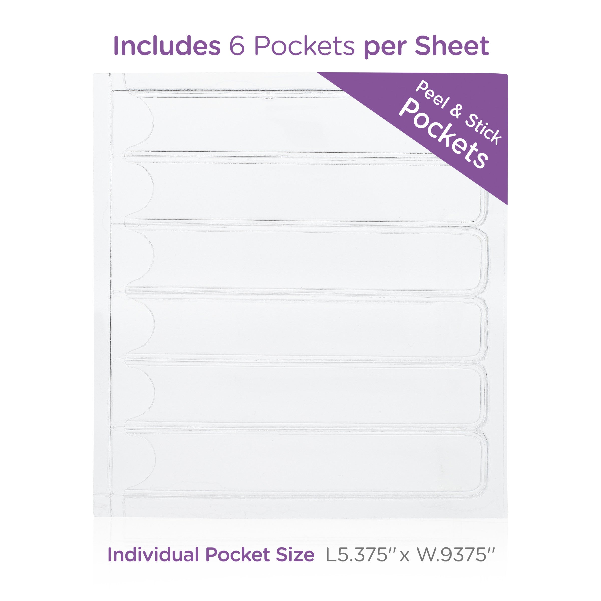 Adhesive I.D. Card Pockets for 1'' Ring Binders (6 Per Sheet)