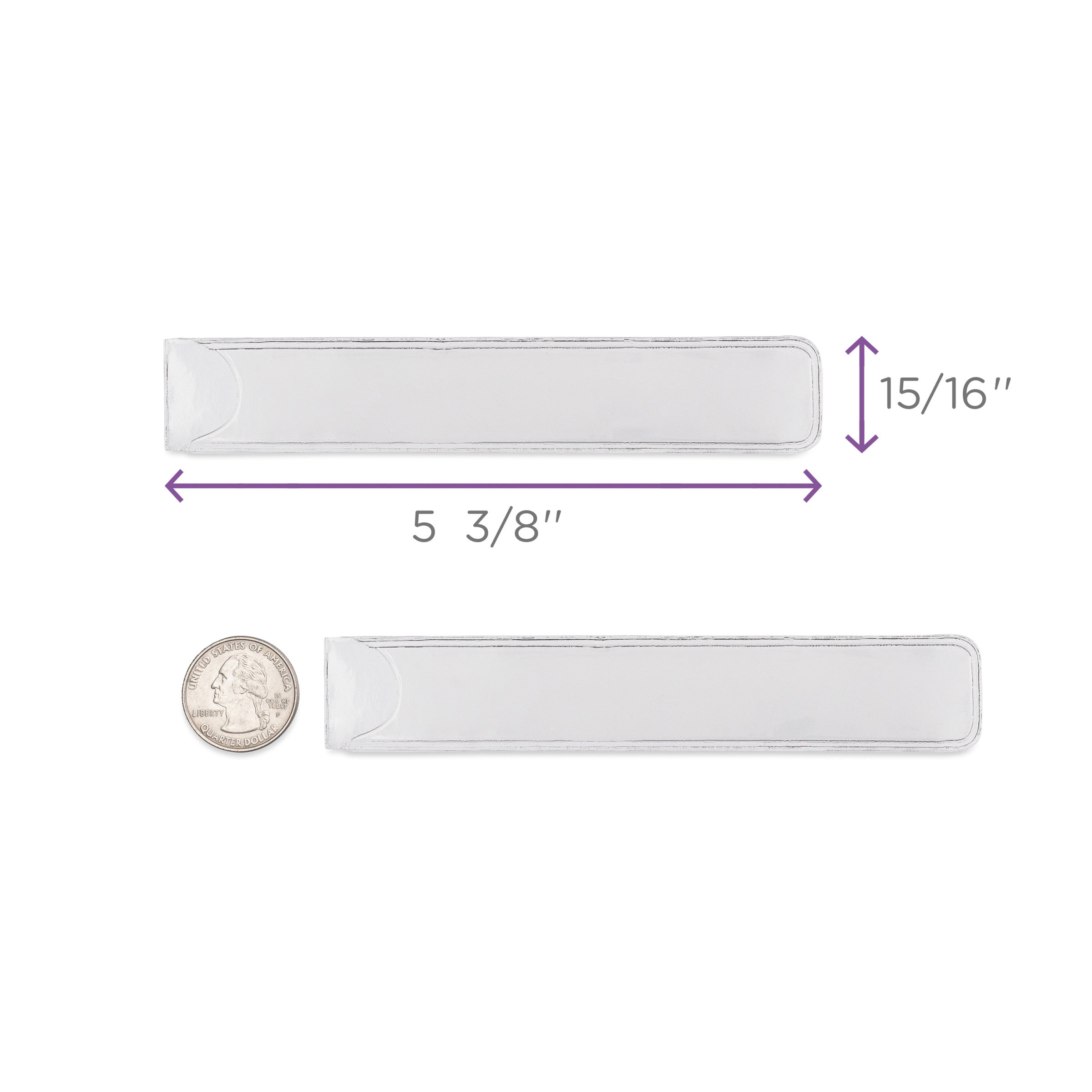 Adhesive I.D. Card Pockets for 1'' Ring Binders (60 Pack)