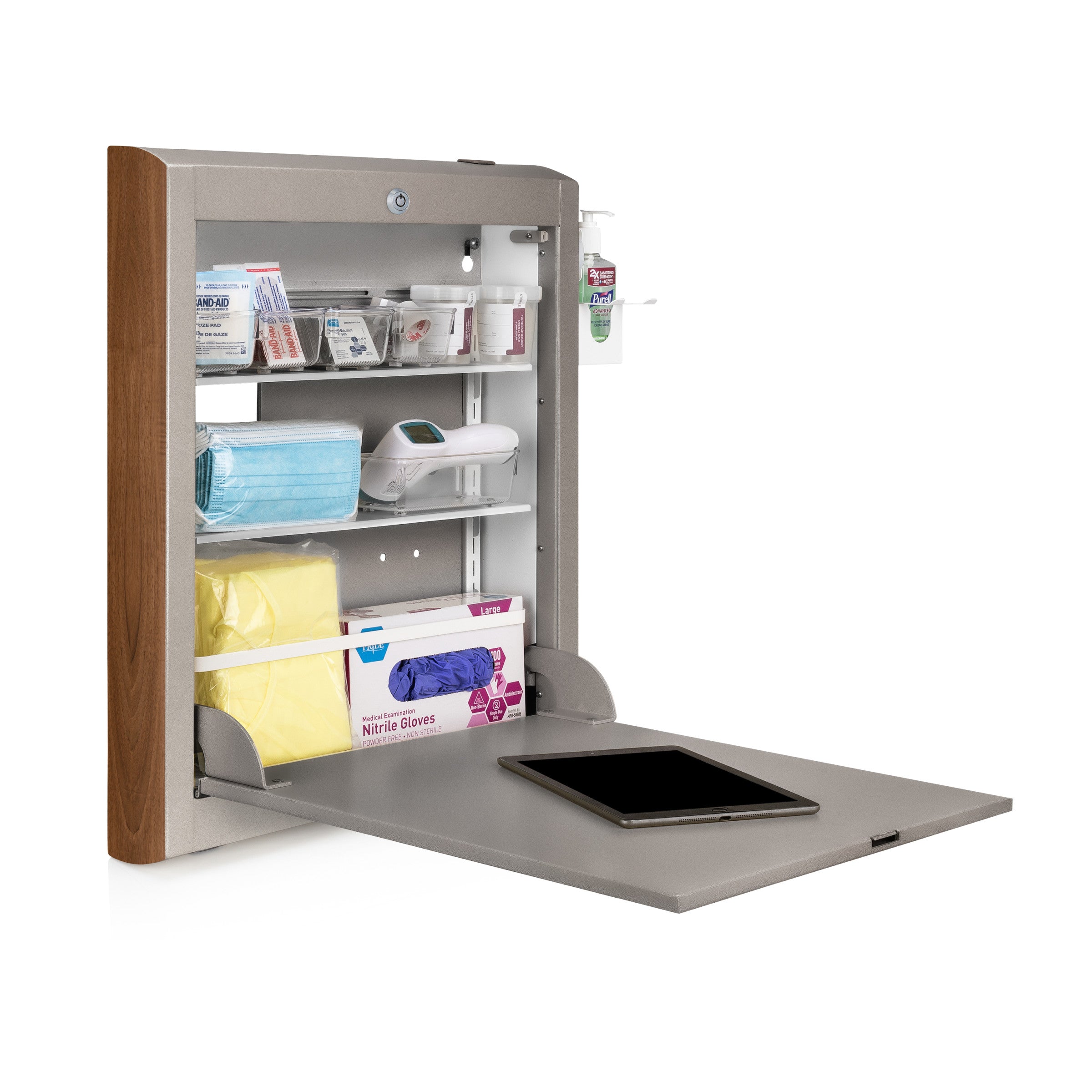 CarePod™ Narrow Wall-Mounted Workstations, 4" Depth, River Rock
