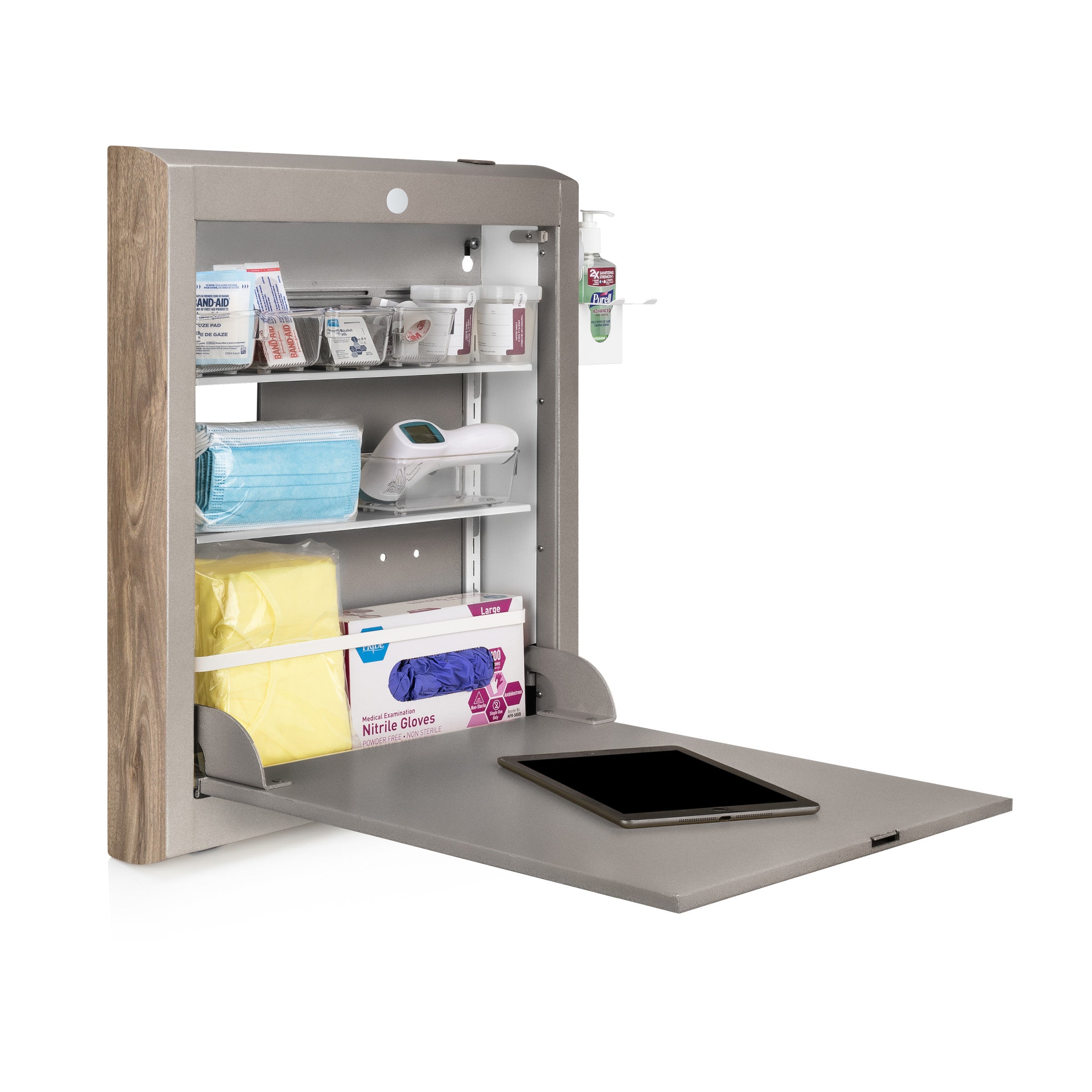 CarePod™ Narrow Wall-Mounted Workstations, 4" Depth, River Rock