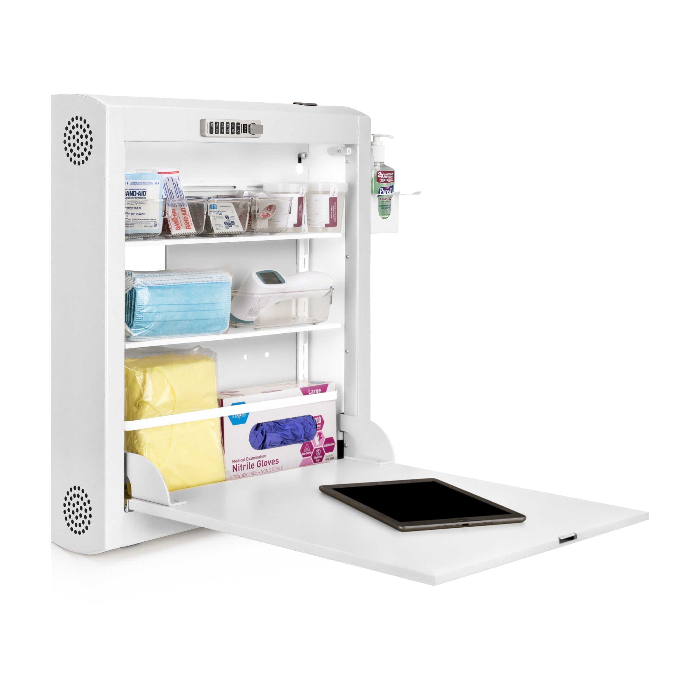 CarePod™ Narrow Wall-Mounted Workstations, 6" Depth, Powder White